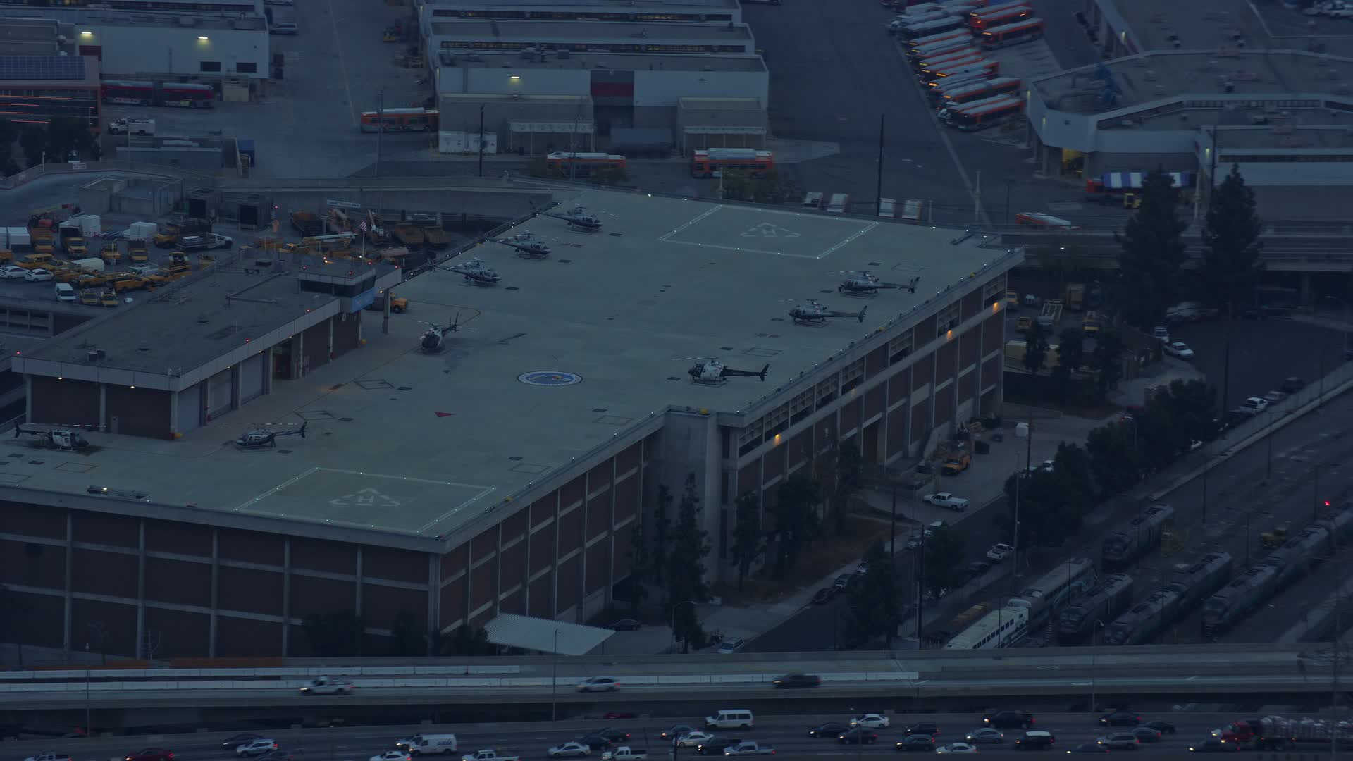 7.6K stock footage aerial video of Police Helicopters on a LAPD