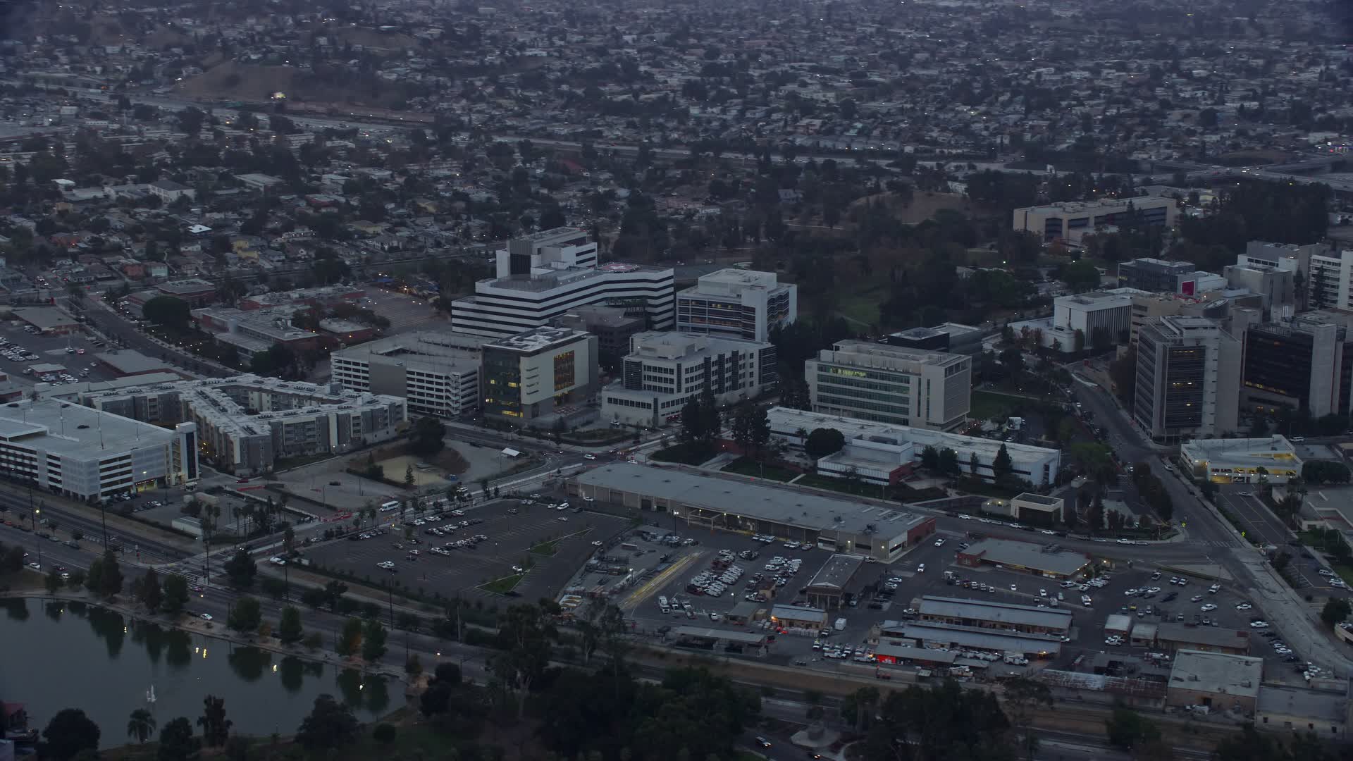 7.6K stock footage aerial video of Keck Hospital of University of