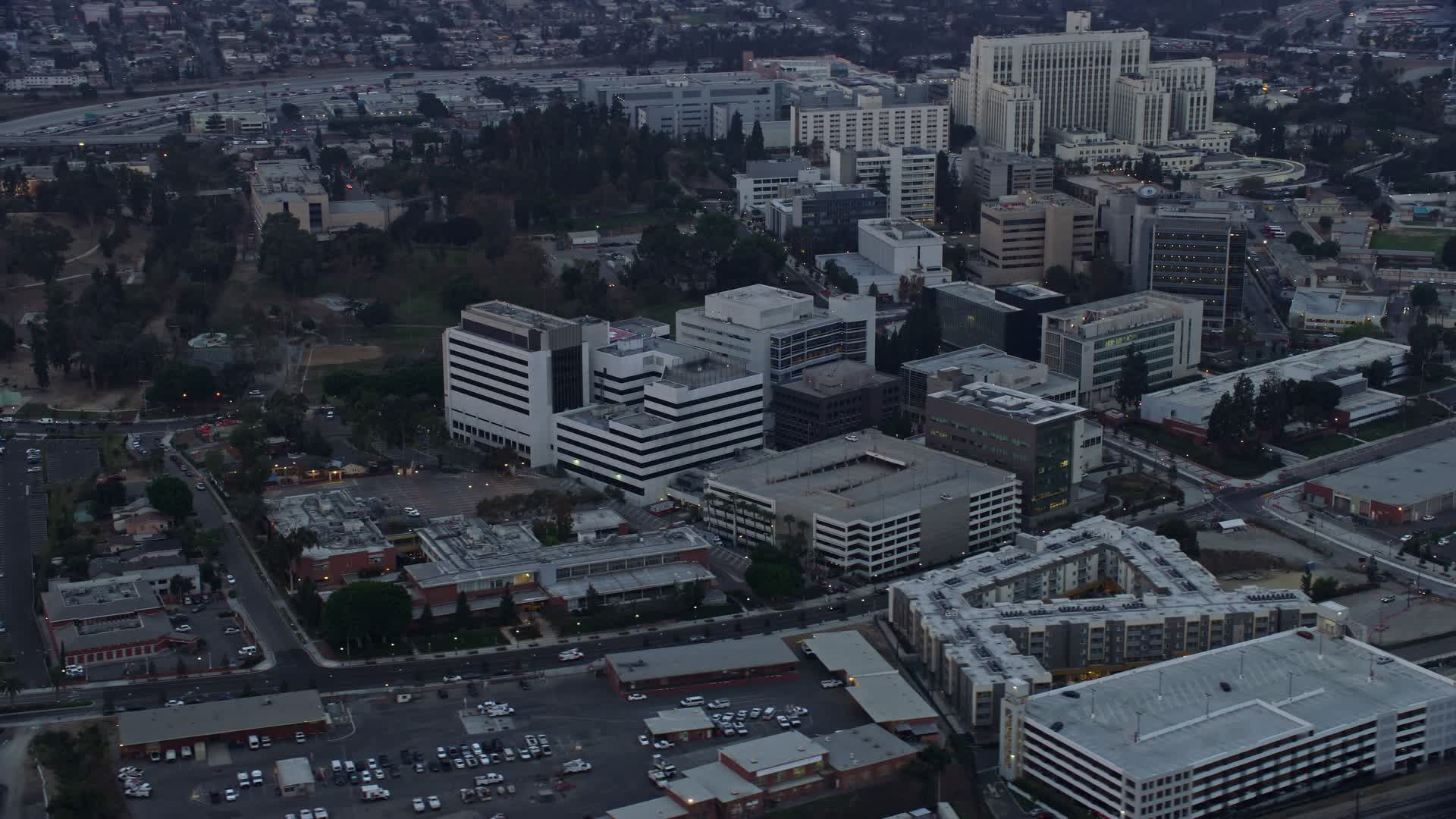 7.6K stock footage aerial video orbiting Keck Hospital of University of