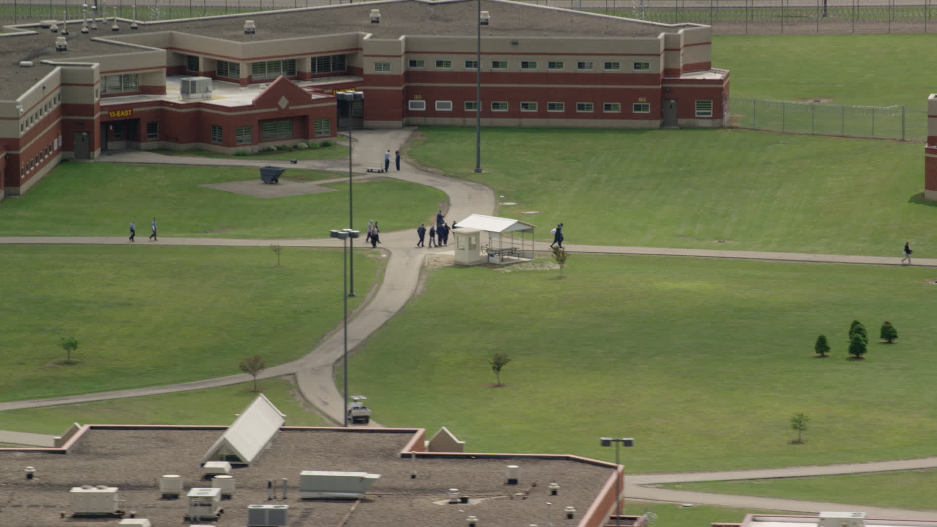 4.8K stock footage aerial video of the Trumbull Correctional Institute