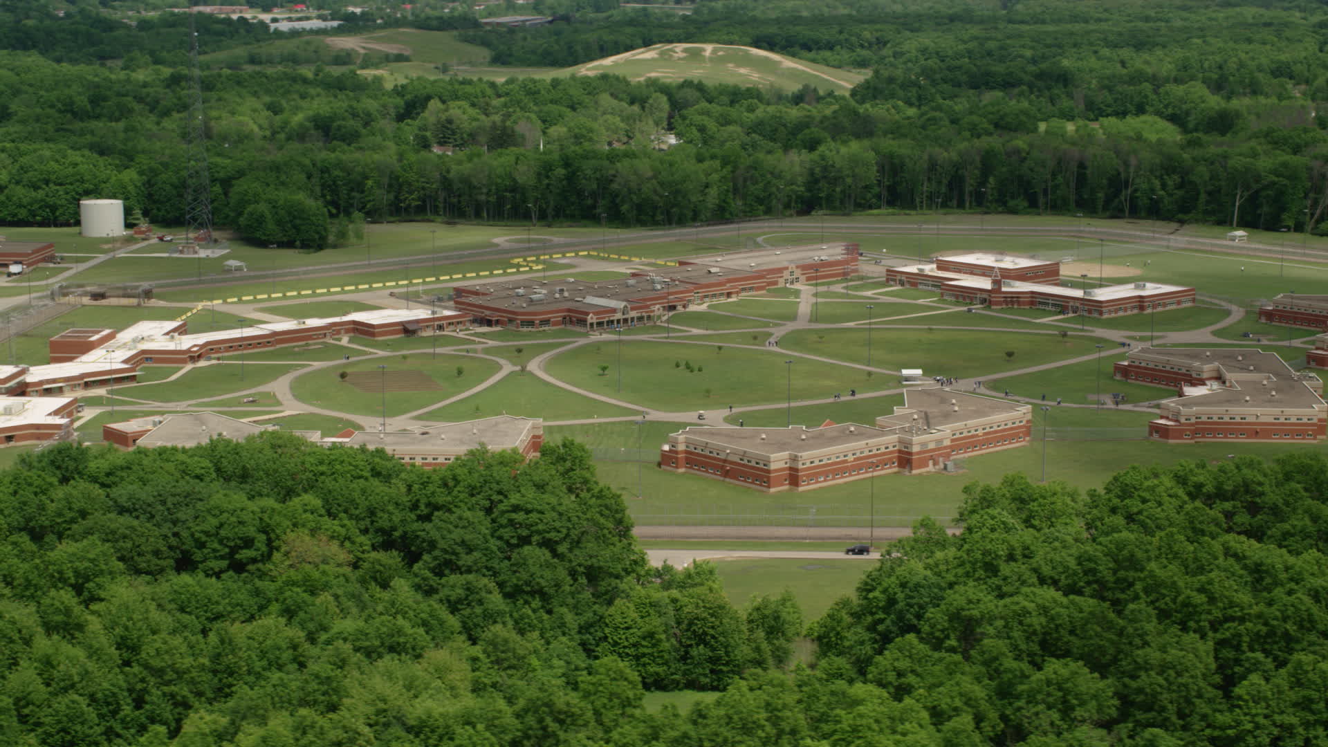 4.8K stock footage aerial video of Trumbull Correctional Institute