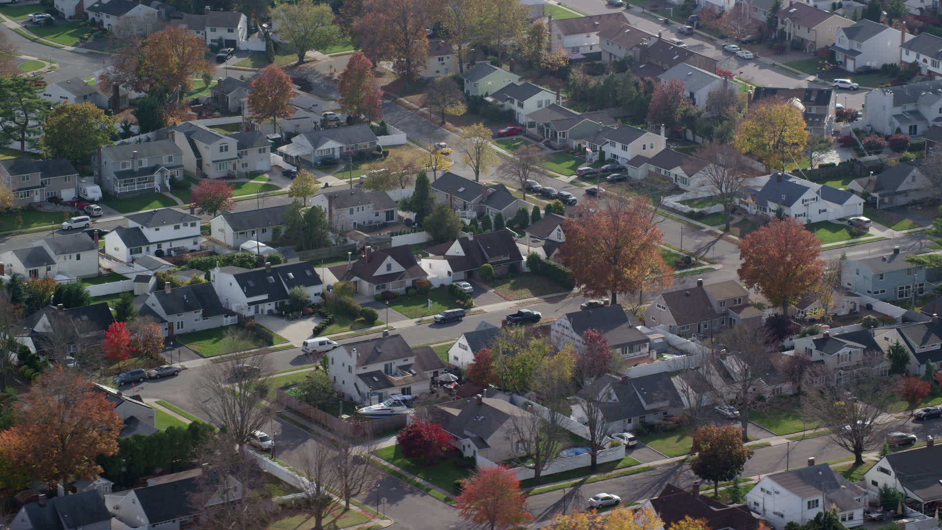 6K stock footage aerial video orbit quiet suburban neighborhoods in