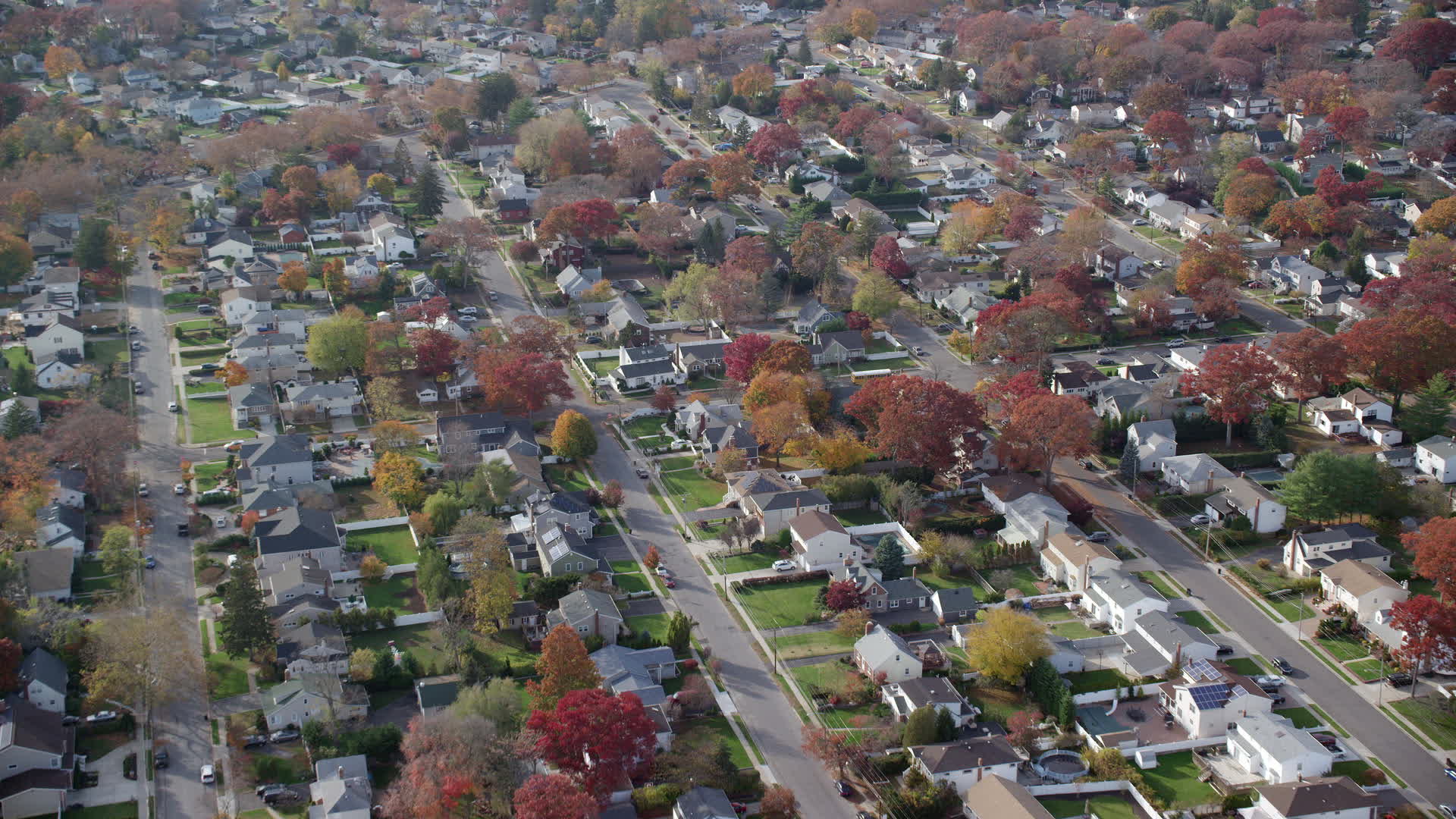 6K stock footage aerial video approach quiet suburban neighborhoods in