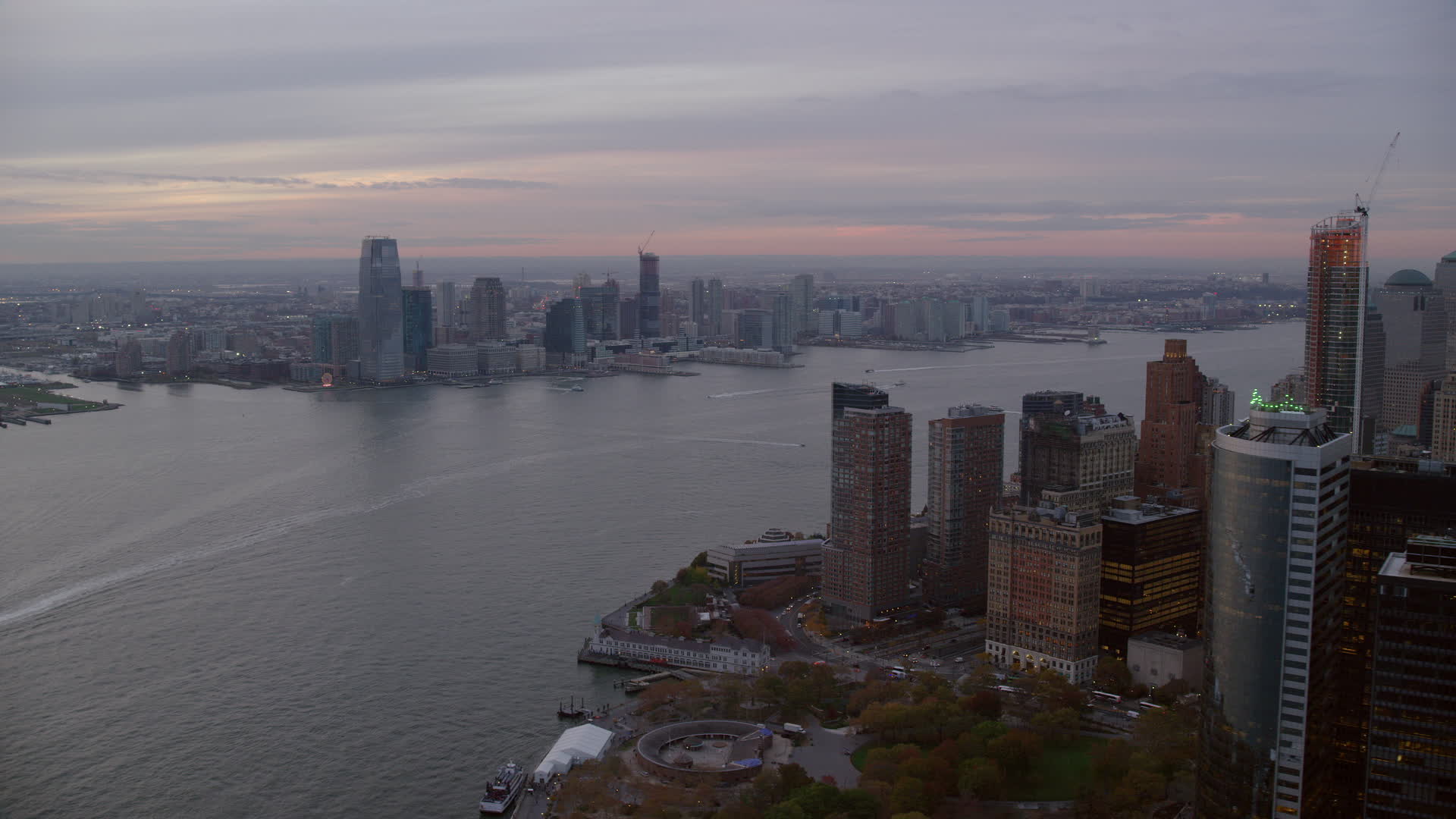 6K stock footage aerial video of Downtown Jersey City, New Jersey