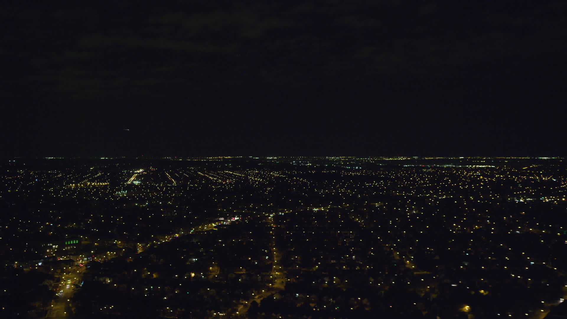 6K stock footage aerial video of suburban neighborhoods at Night in