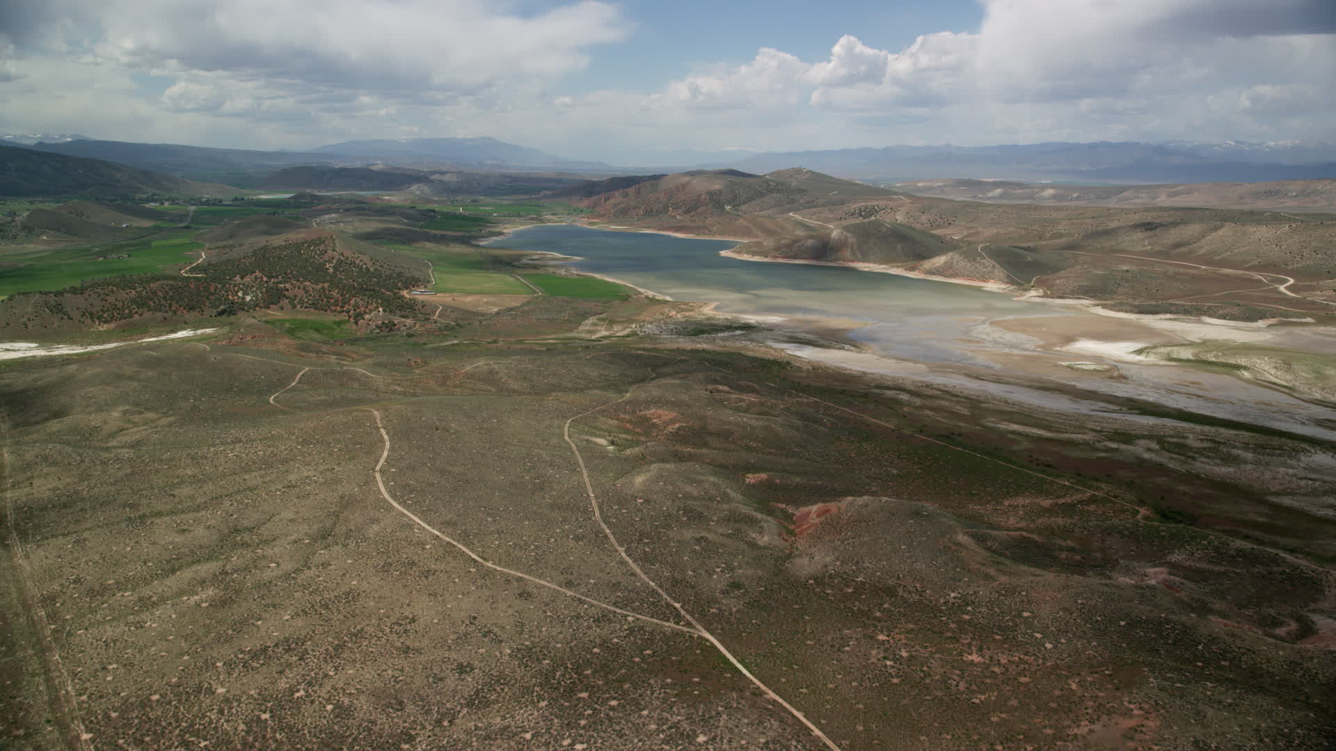 5.5K stock footage aerial video of approaching the Gunnison Reservoir