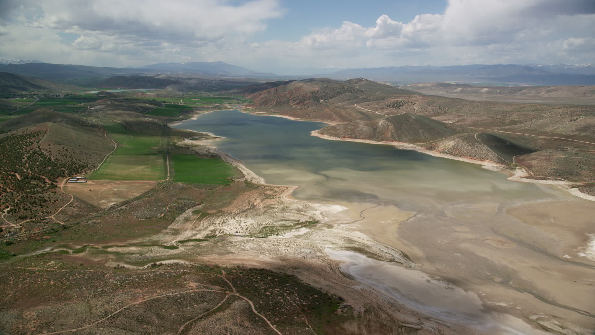 5.5K stock footage aerial video of flying toward Gunnison Reservoir