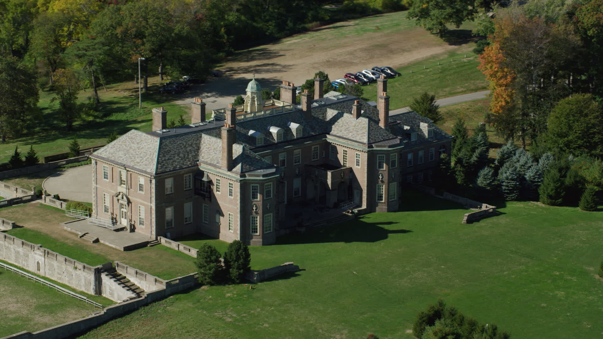 6k stock footage aerial video orbiting Castle Hill and The Great House