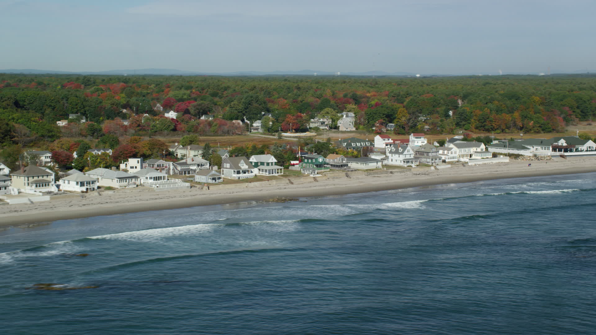 6k stock footage aerial video flying by beachfront and oceanfront homes