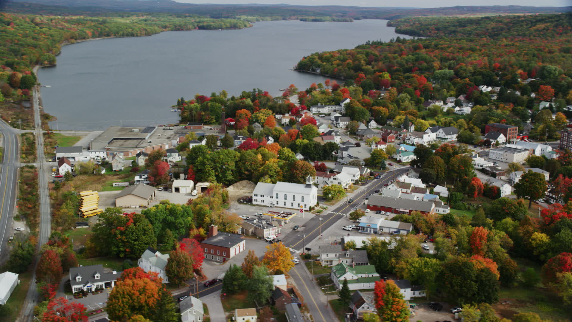 5.5K stock footage aerial video orbiting Winthrop United Methodist