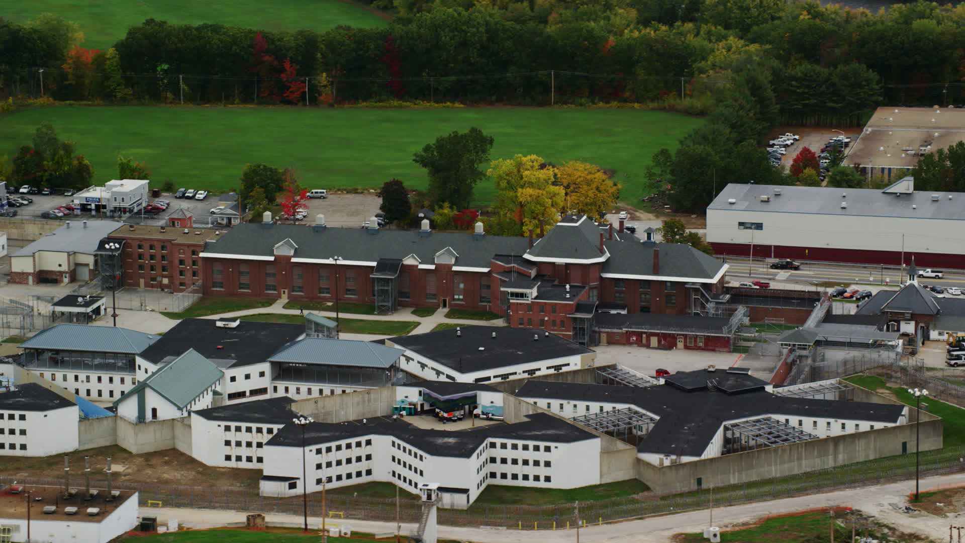 New Hampshire State Prison Concord Aerial Stock Footage 10 Videos 