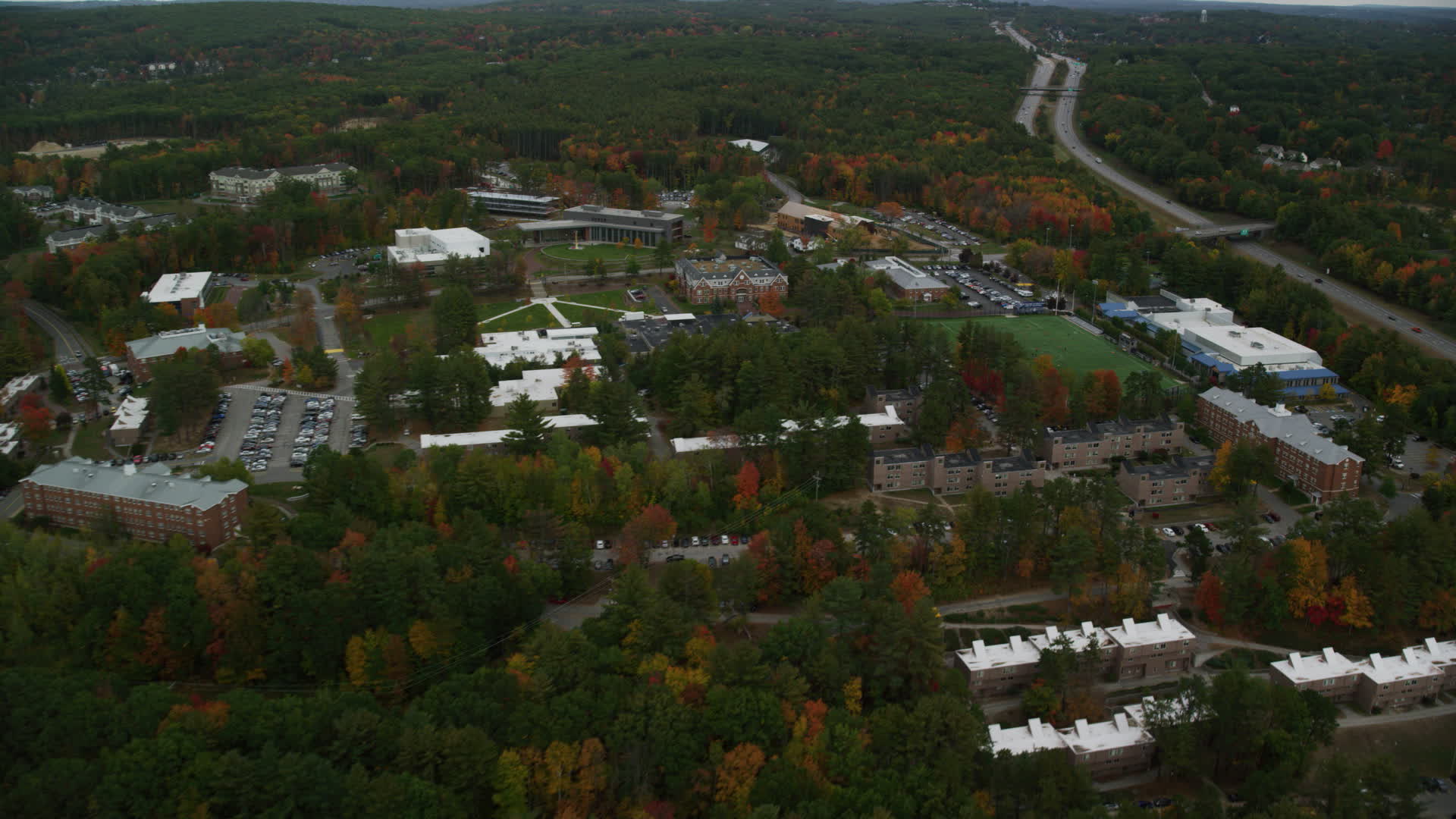 5.5K stock footage aerial video flying over Southern New Hampshire