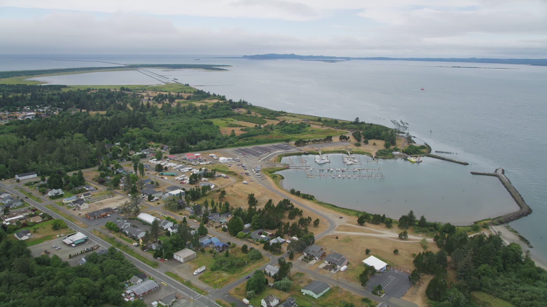 5K stock footage aerial video fly over homes, an RV park, and Hammond
