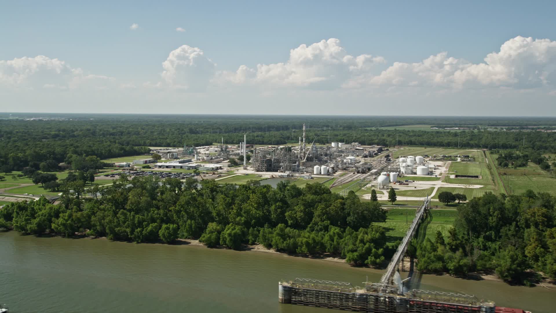 5K stock footage aerial video of the Dupont Chemical Plant in LaPlace, Louisiana Aerial Stock