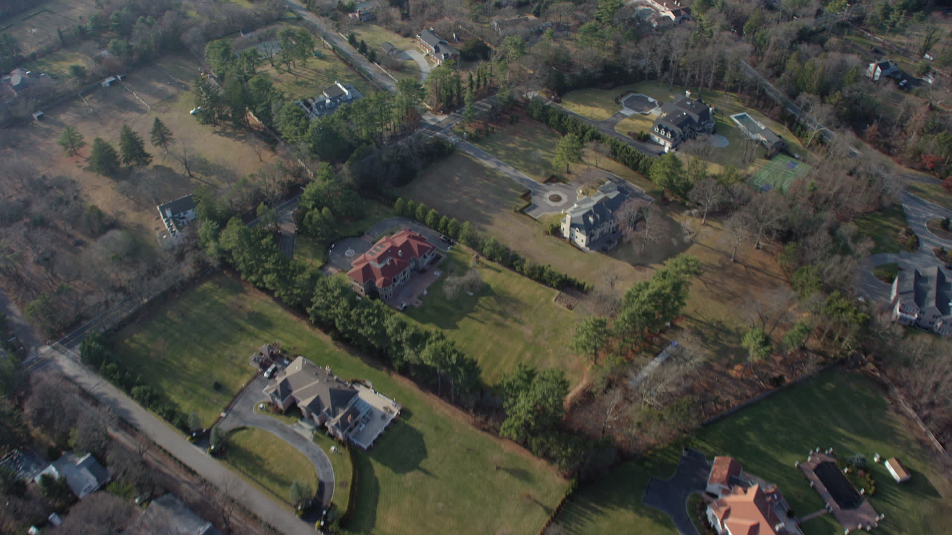 5k stock footage aerial video of a bird s eye view of large upscale
