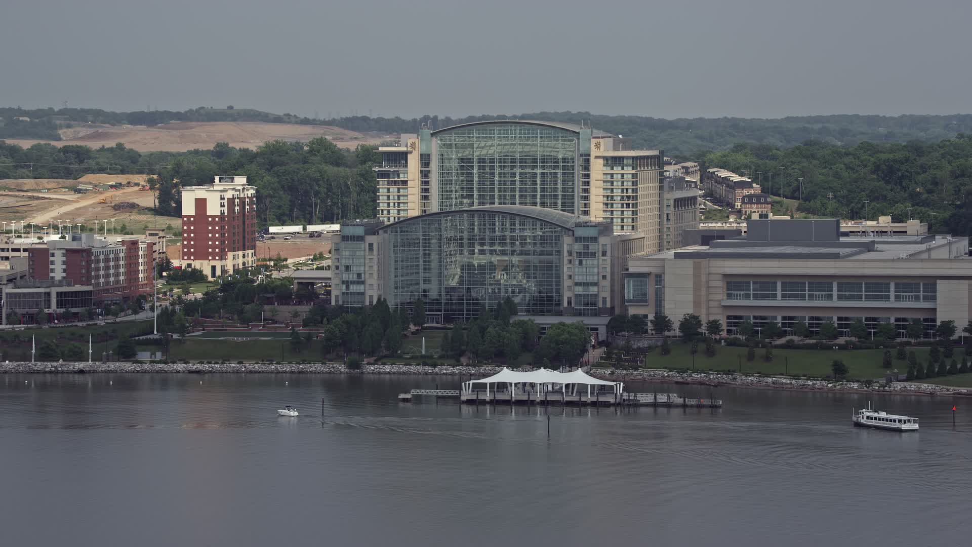 4-8k-stock-footage-aerial-video-approaching-gaylord-national-resort