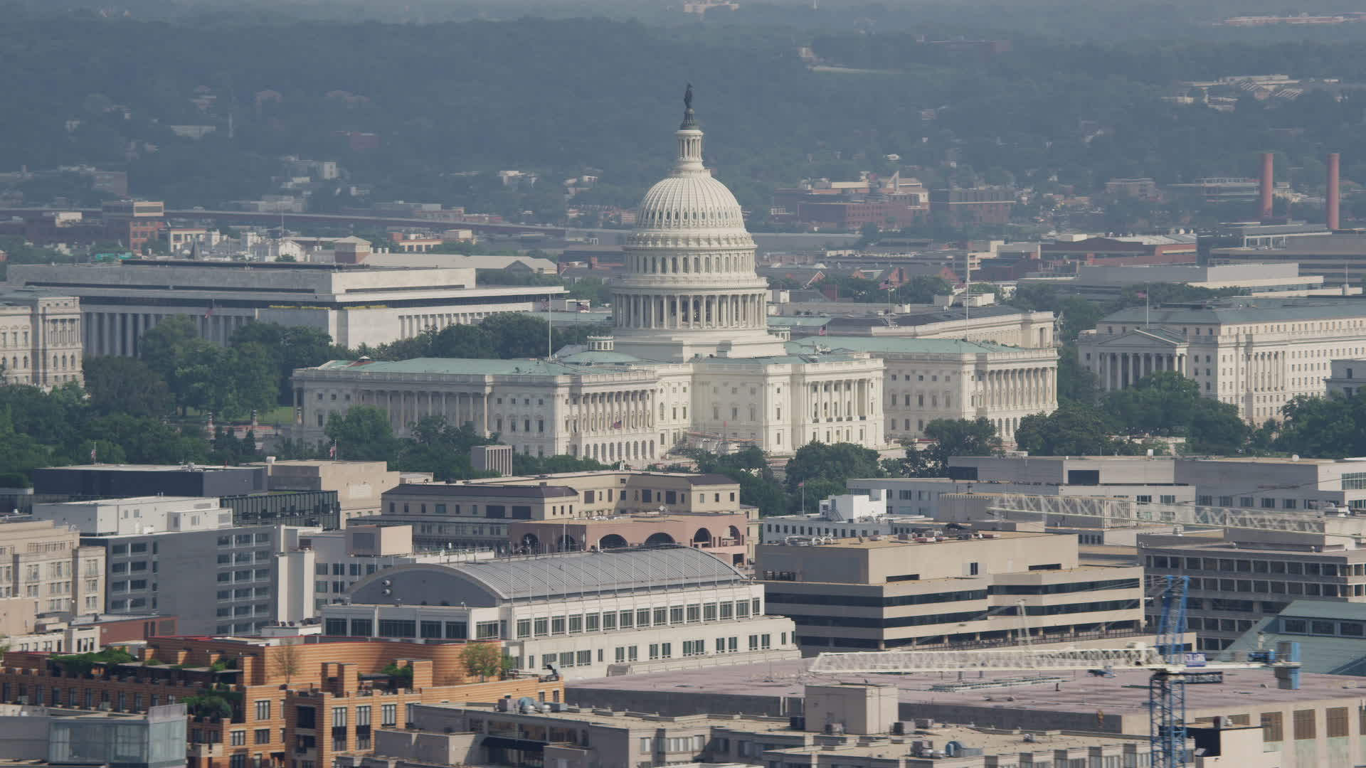 5K stock footage aerial video of the United States Capitol in