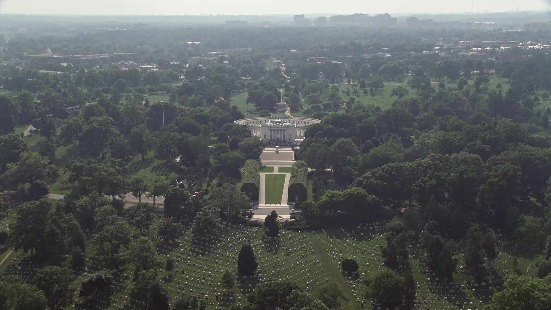 4.8K stock footage aerial video approaching, flying over the Tomb of