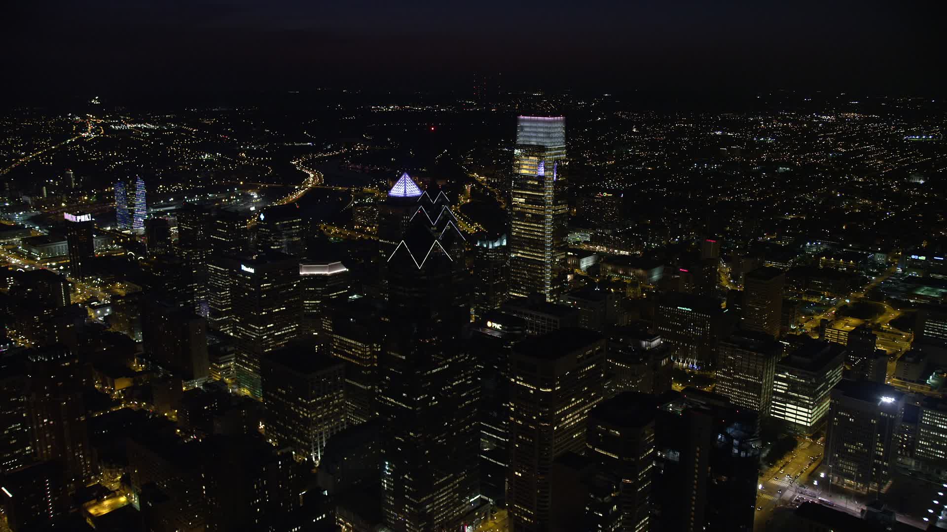 4.8K stock footage aerial video flying over Downtown Philadelphia's