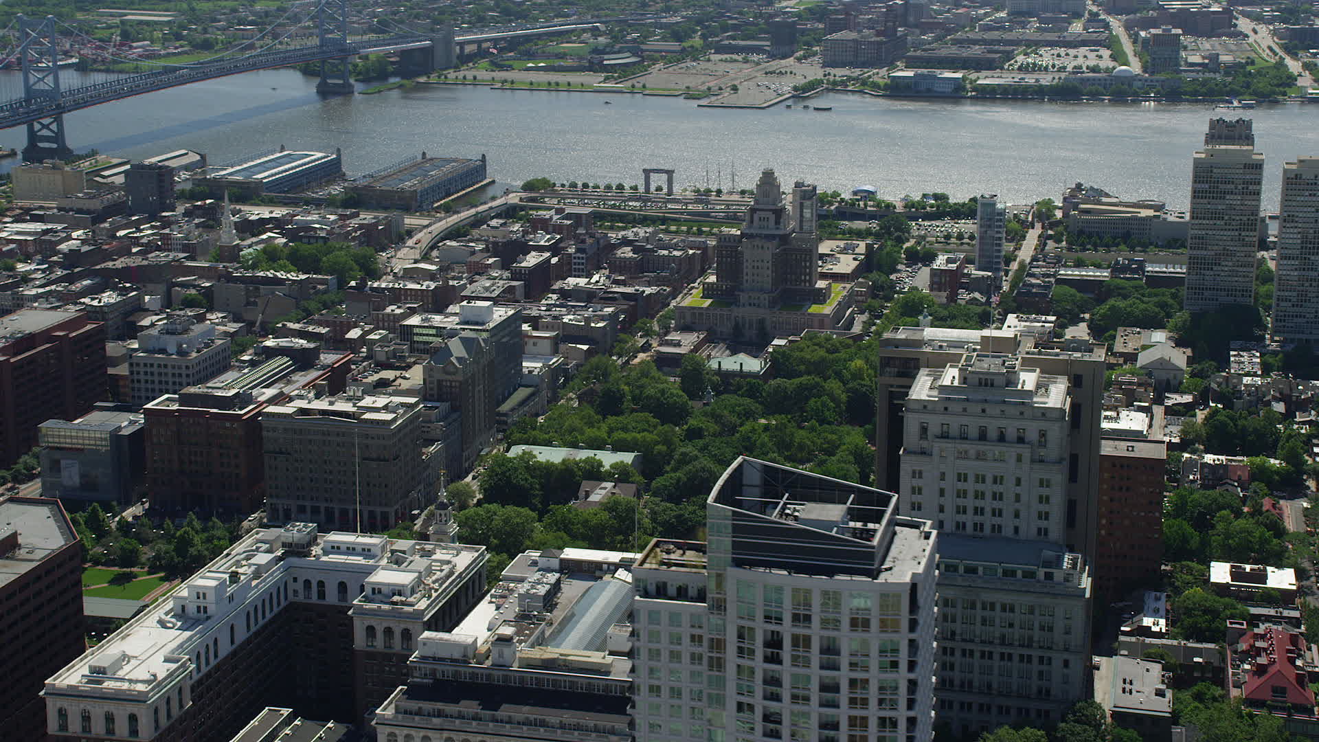 5K stock footage aerial video of United States Customs House and