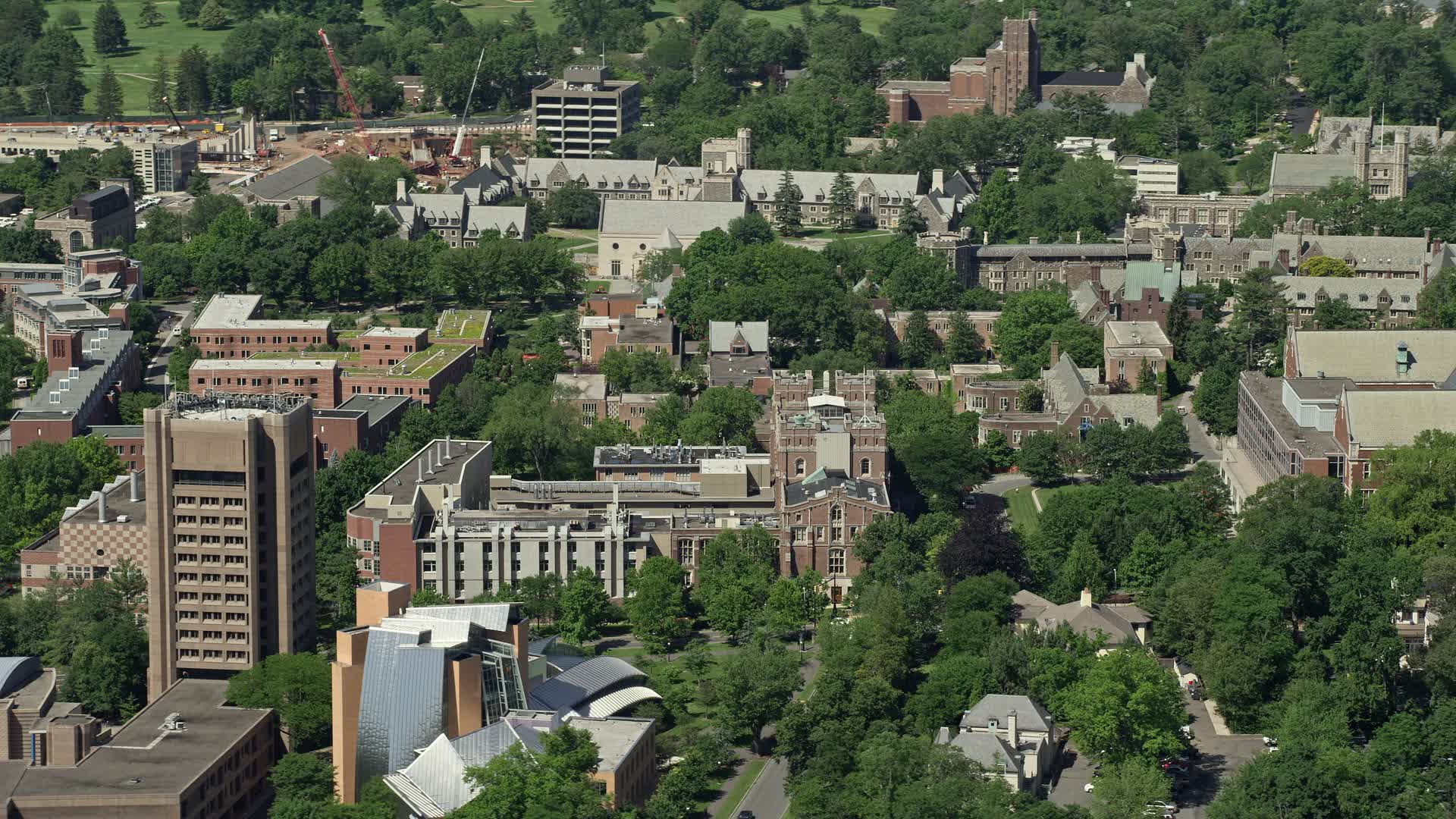 4.8K stock footage aerial video of Princeton University campus
