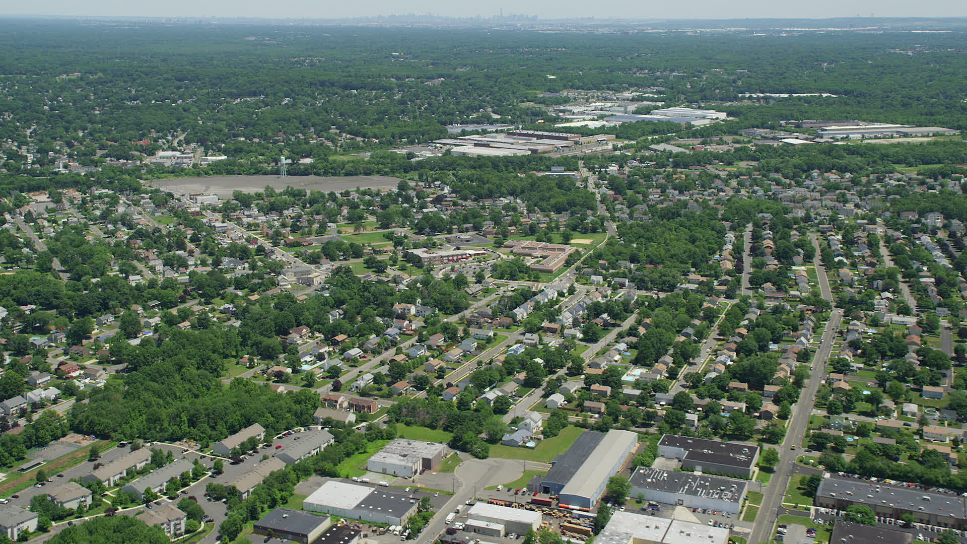 5K stock footage aerial video of suburban neighborhoods around an