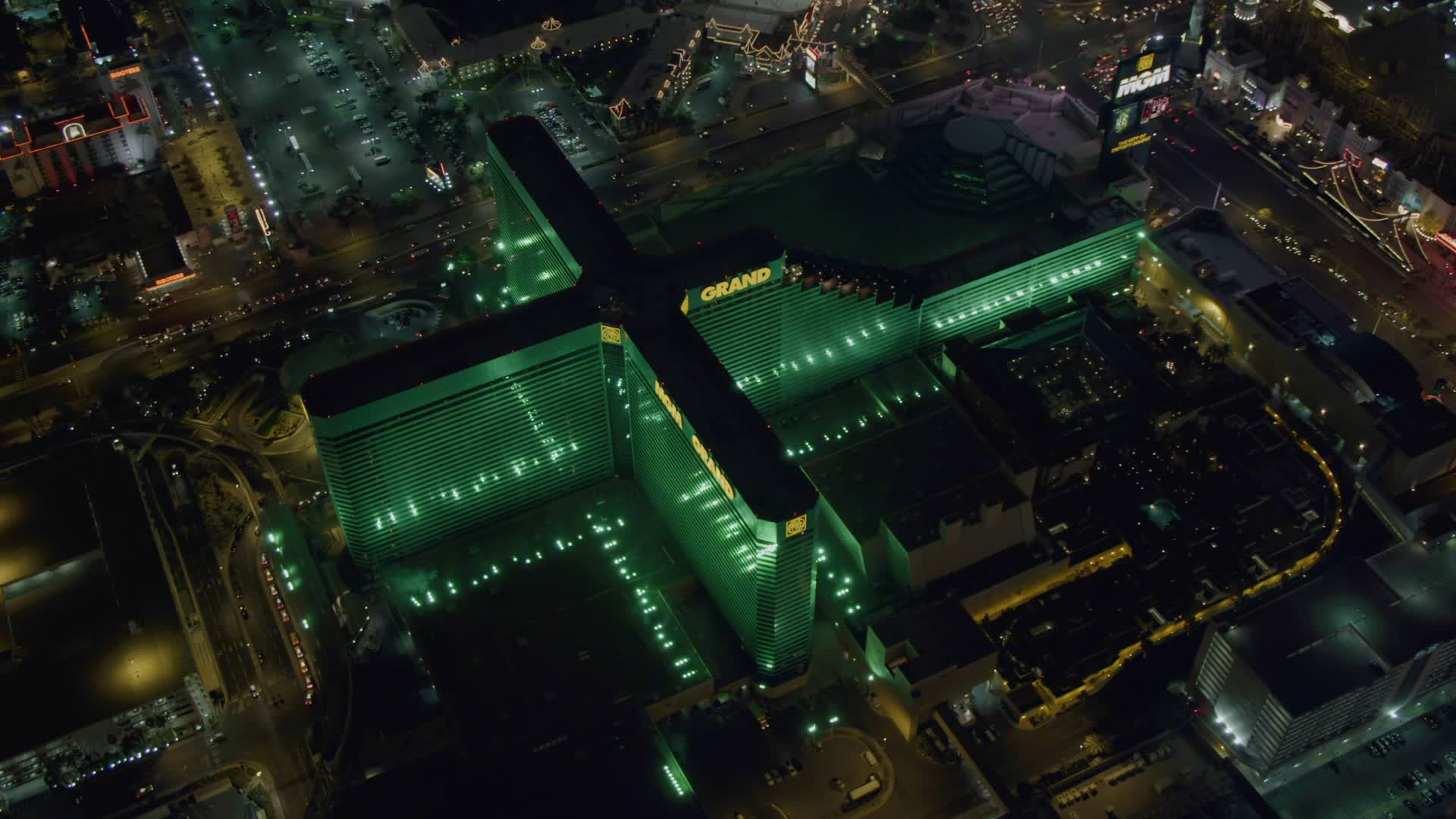 4K stock footage aerial video of MGM Grand, Las Vegas ...