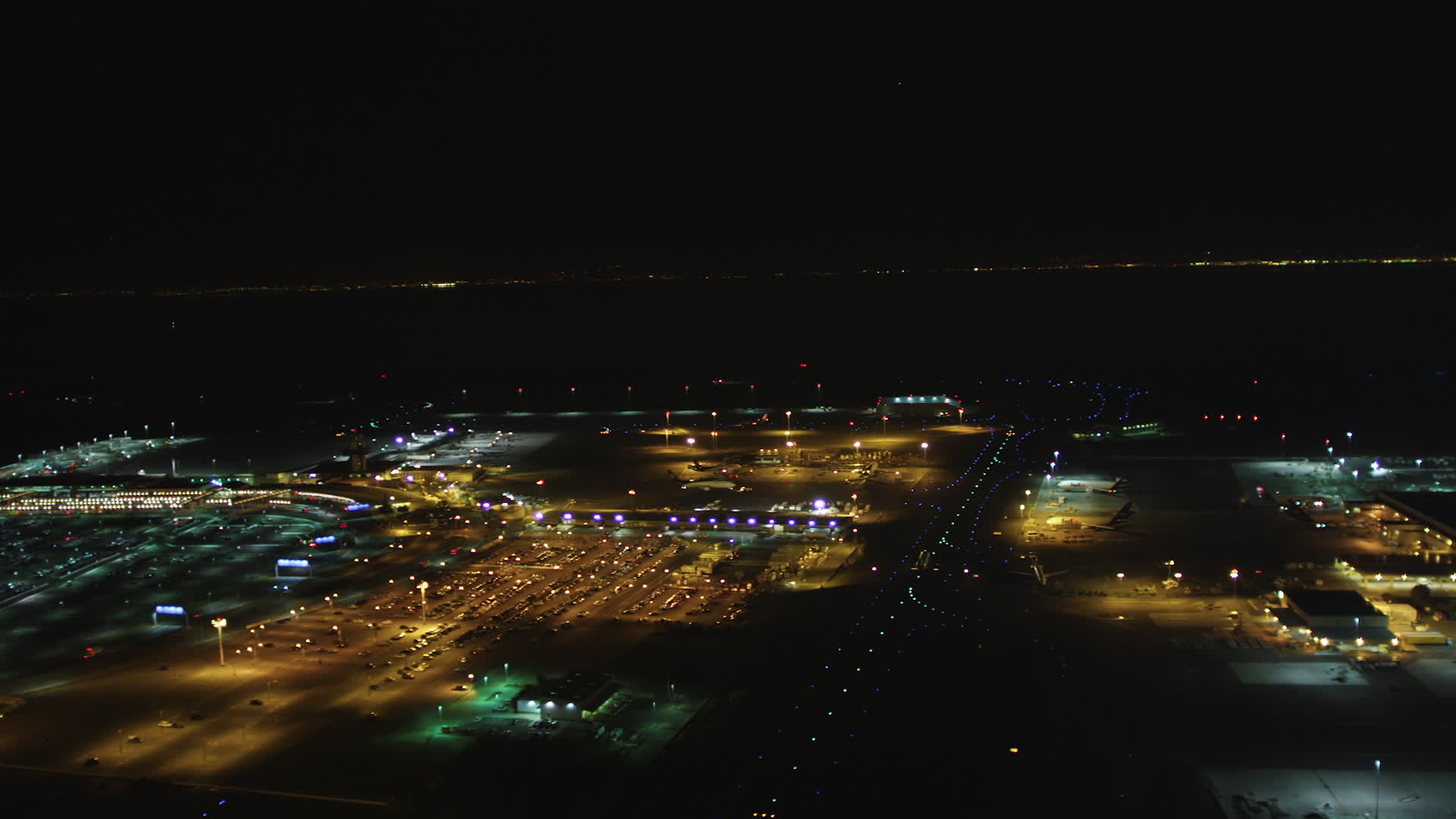 5K stock footage aerial video Flyby Oakland International Airport and