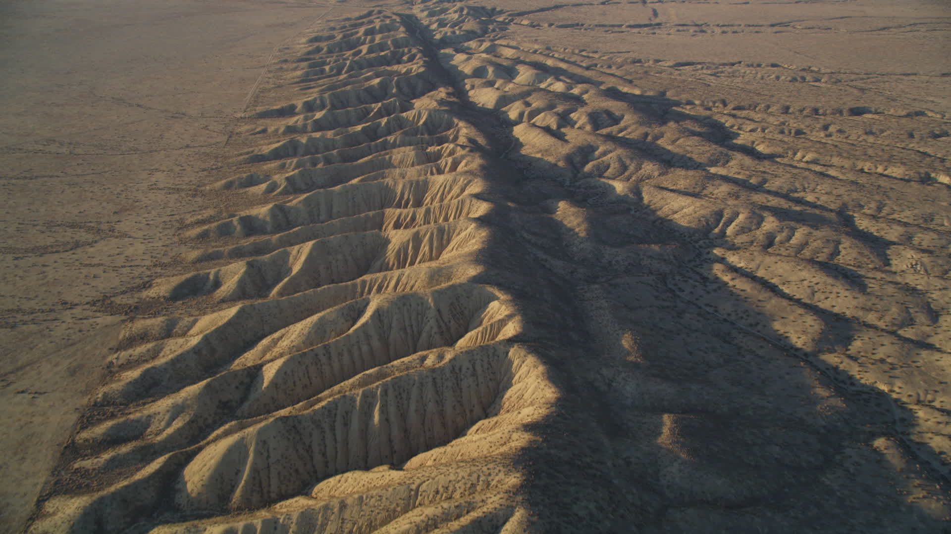 5K stock footage aerial video of flying over San Andreas Fault and