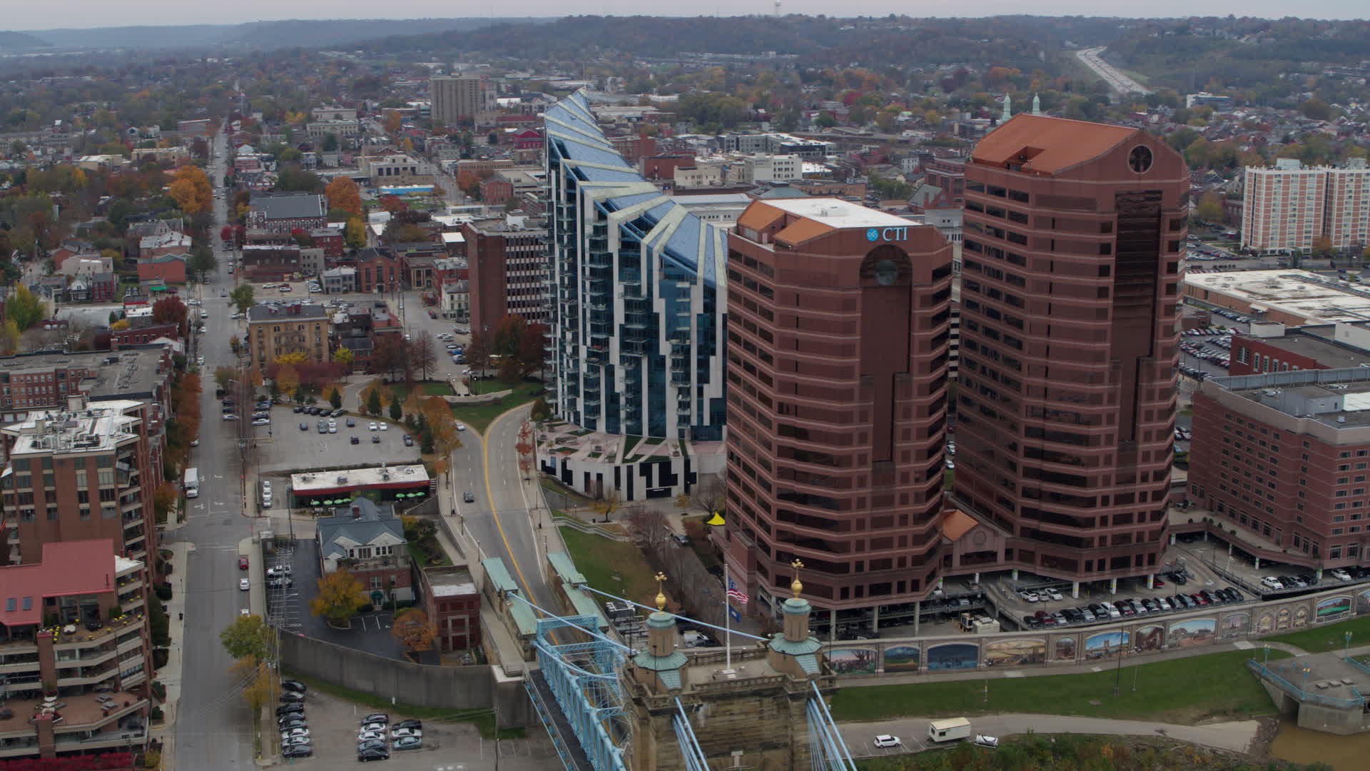 5.7K stock footage aerial video flying by modern condominium complex