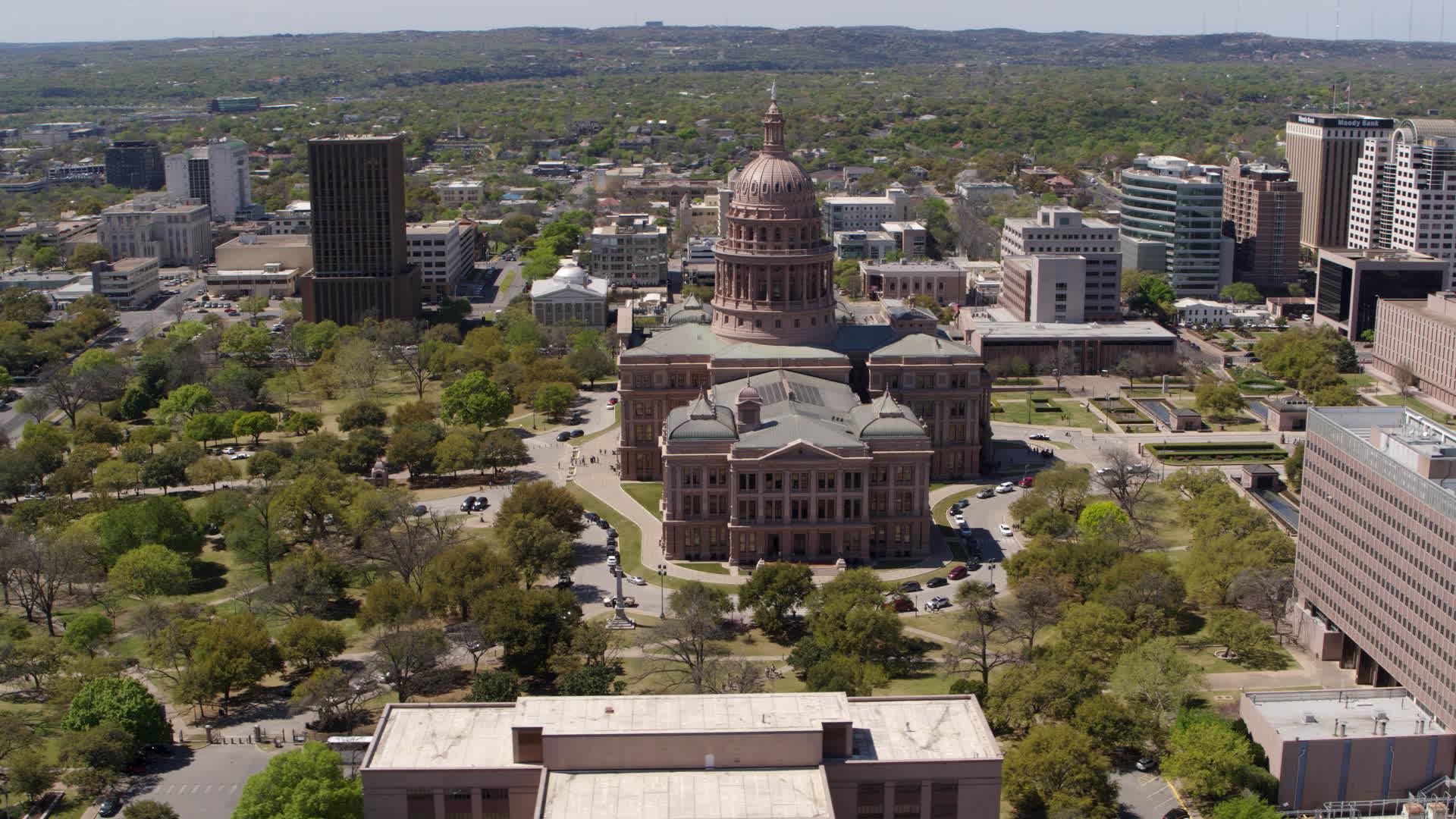 5.7K stock footage aerial video of orbiting around the Texas State