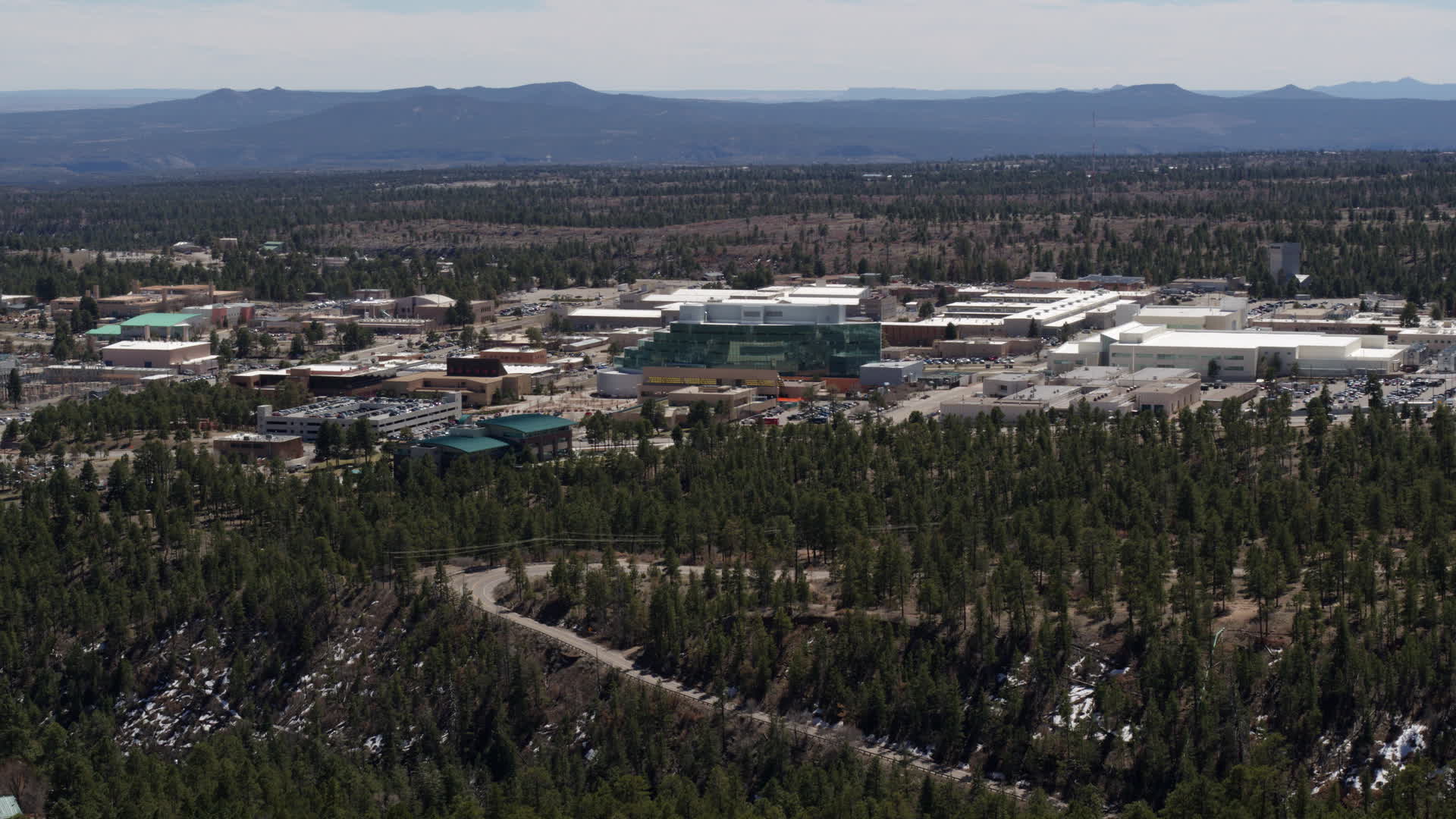5.7K stock footage aerial video wide view of the Los Alamos National