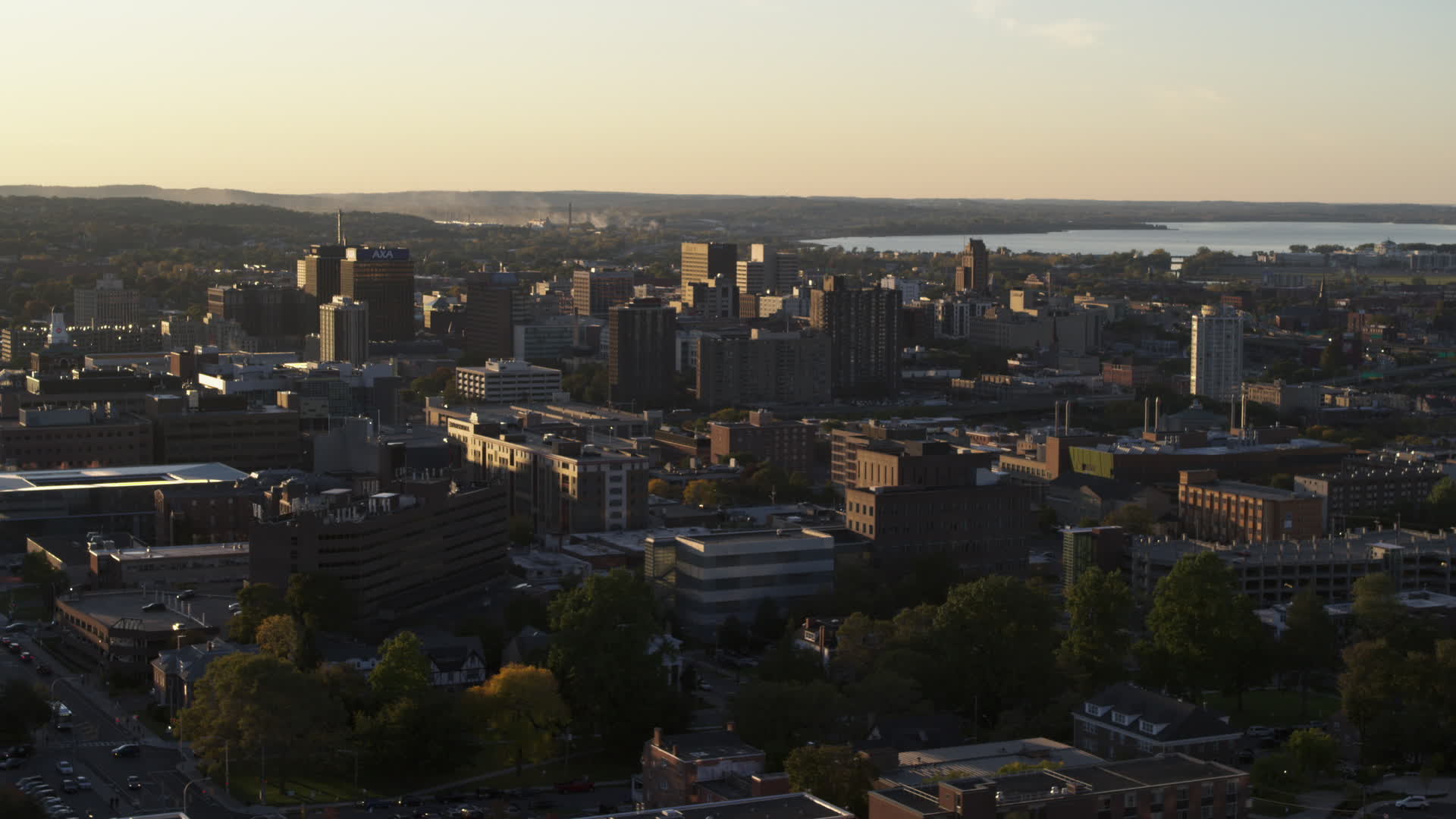 5 7K Stock Footage Aerial Video Of Downtown Seen From Syracuse 