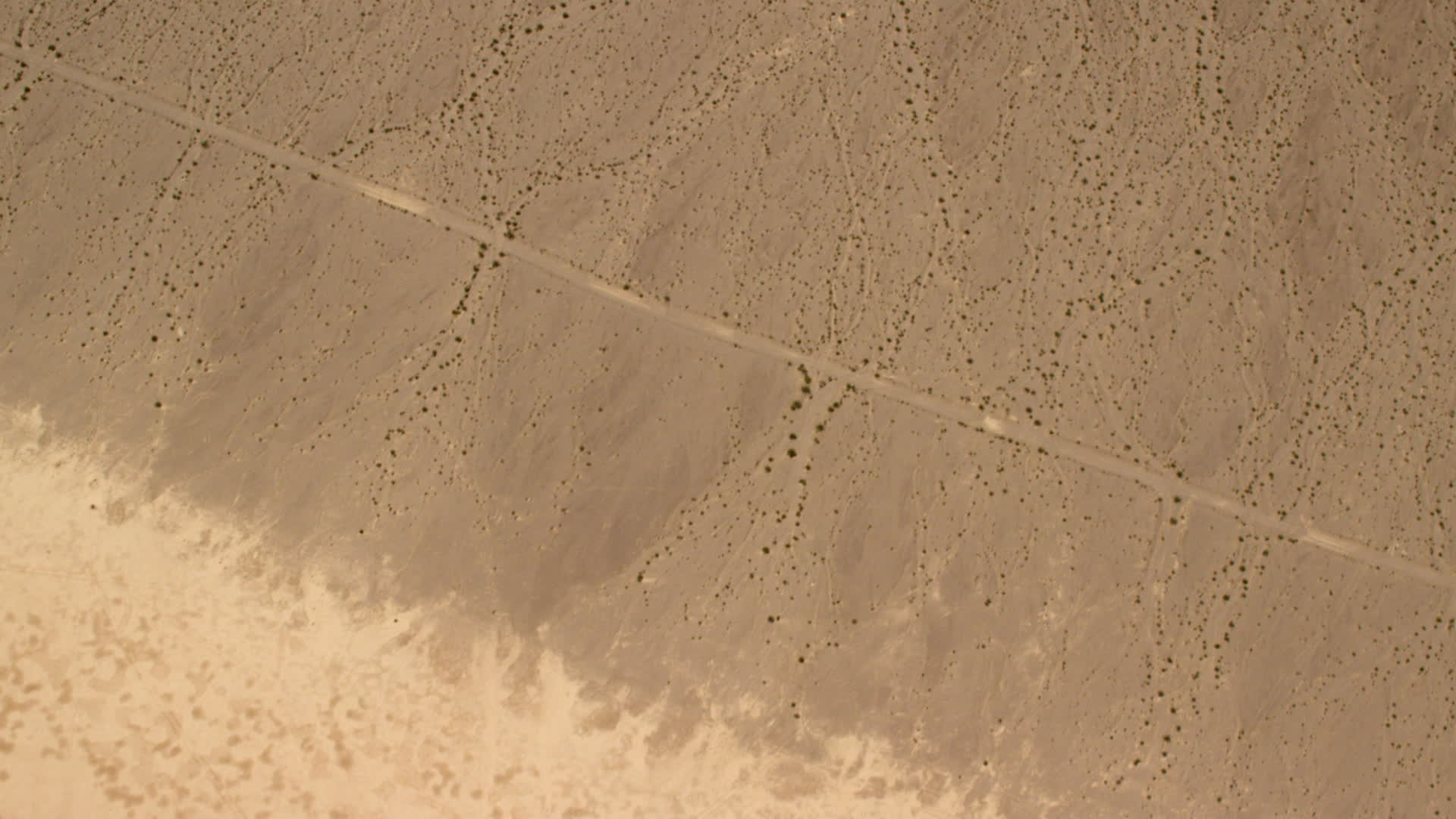 4K stock footage aerial video of bird's eye view of a Mojave Desert