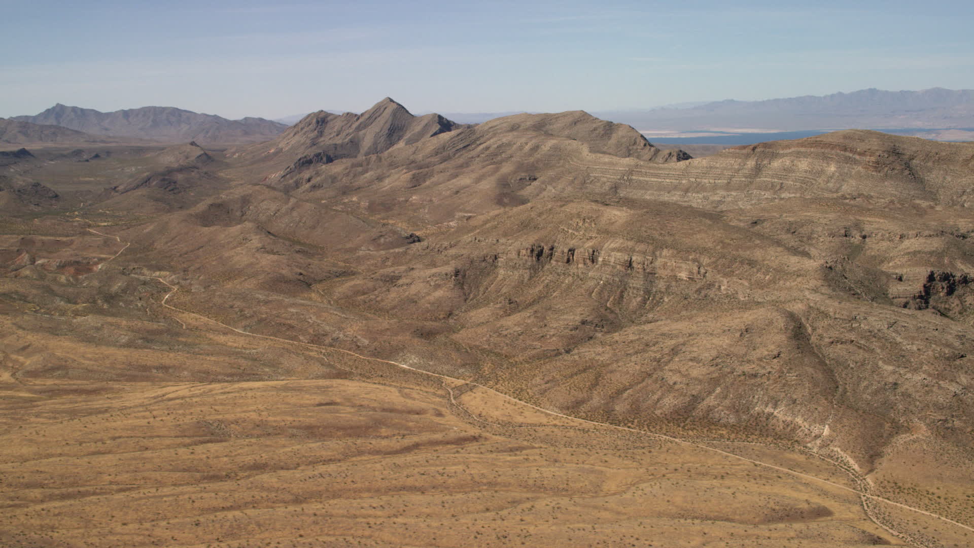 4K stock footage aerial video of steep mountain ridges in the Nevada