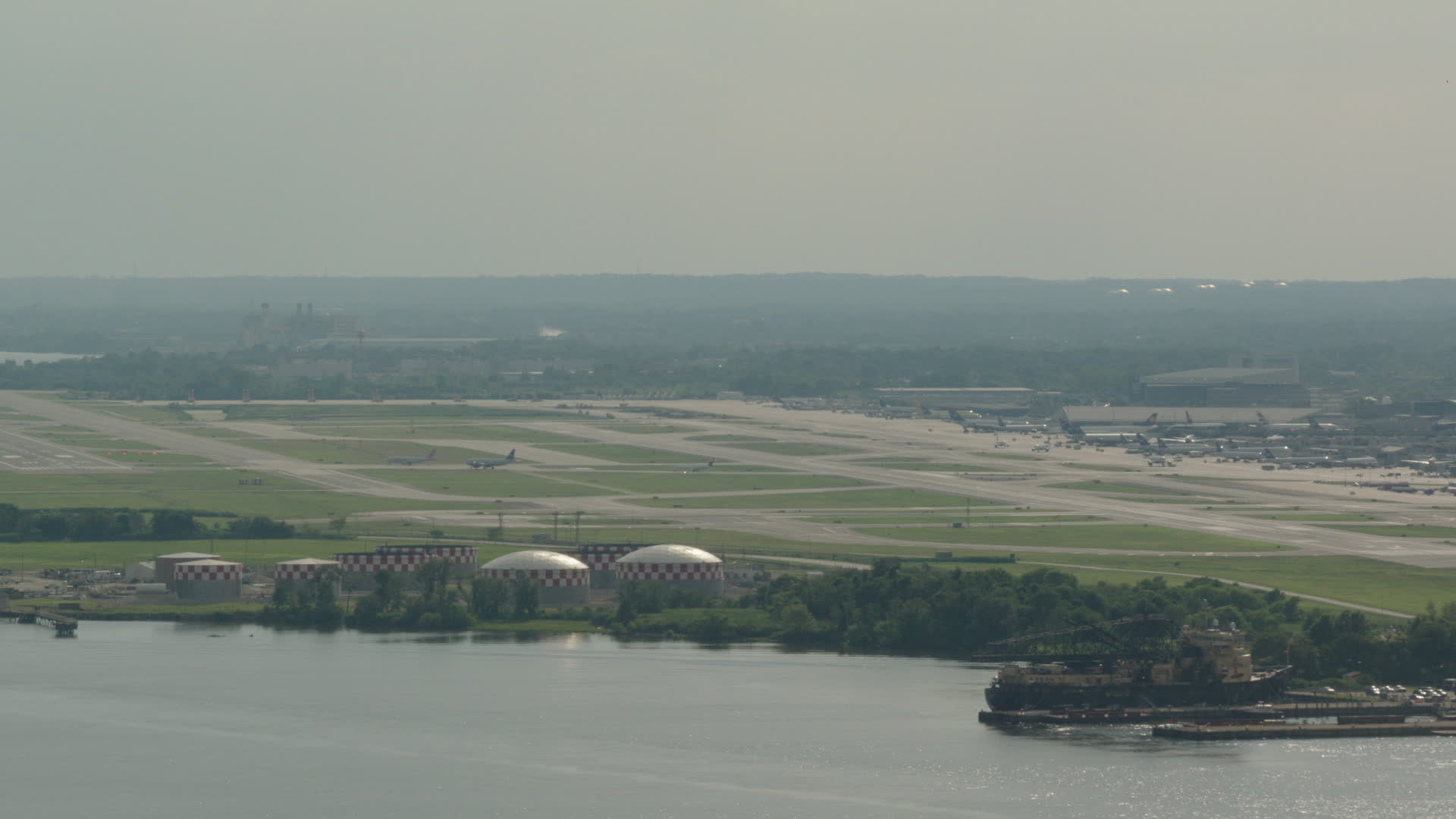 HD stock footage aerial video of the Philadelphia International Airport