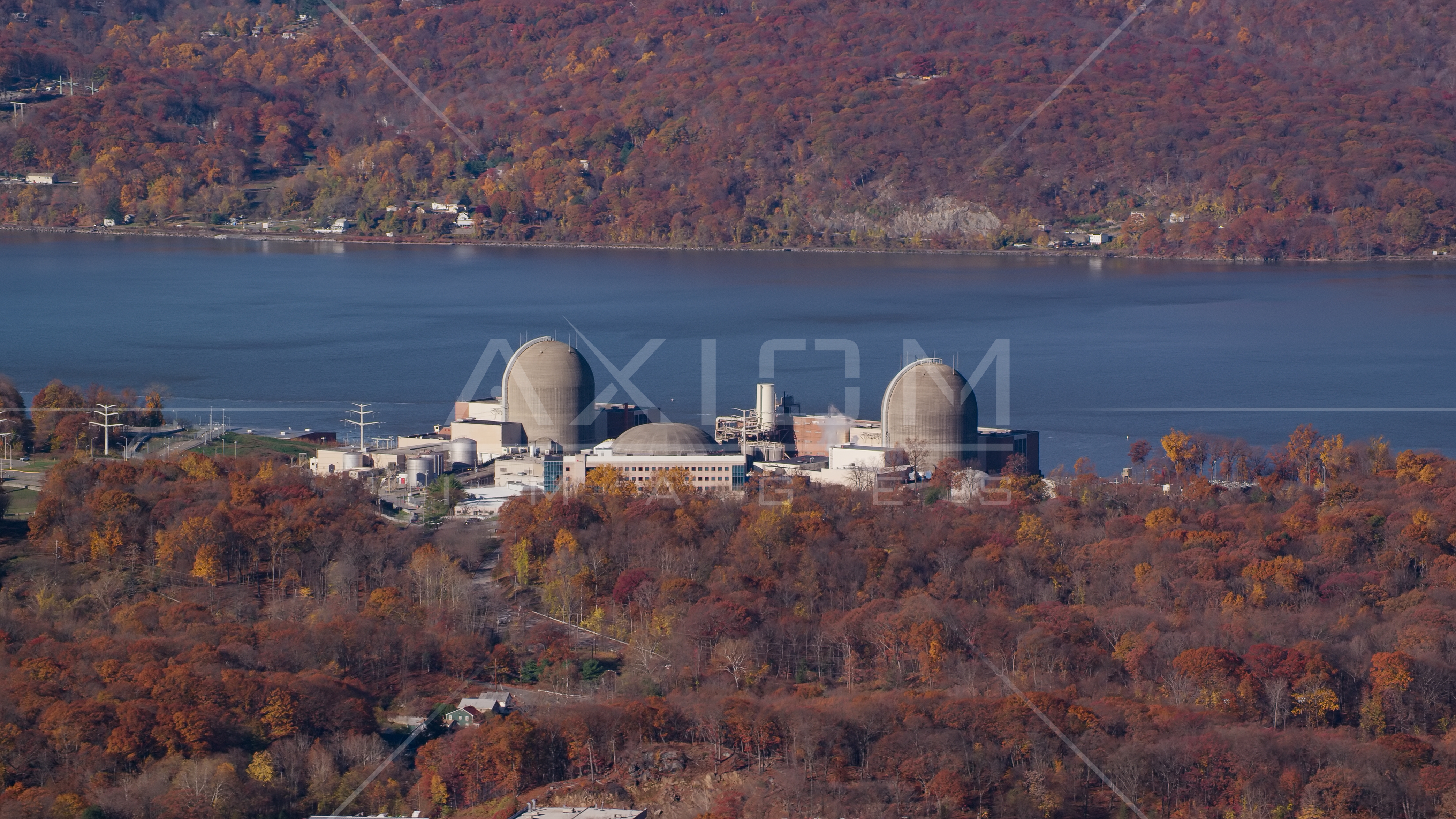 Indian Point Energy Center nuclear plant in Autumn, Buchanan, New York