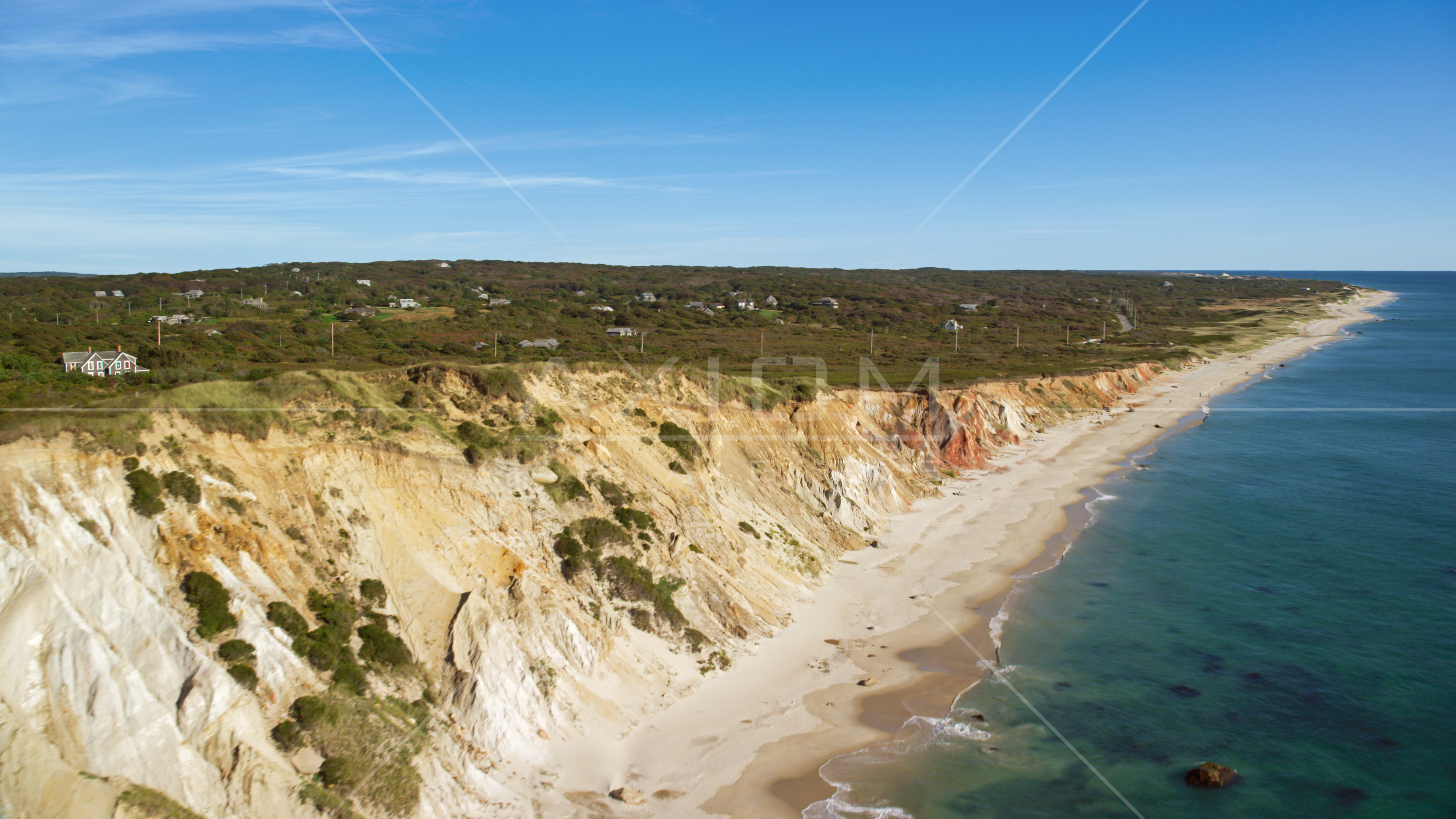 Coastal homes near steep cliffs, Aquinnah, Martha's Vineyard
