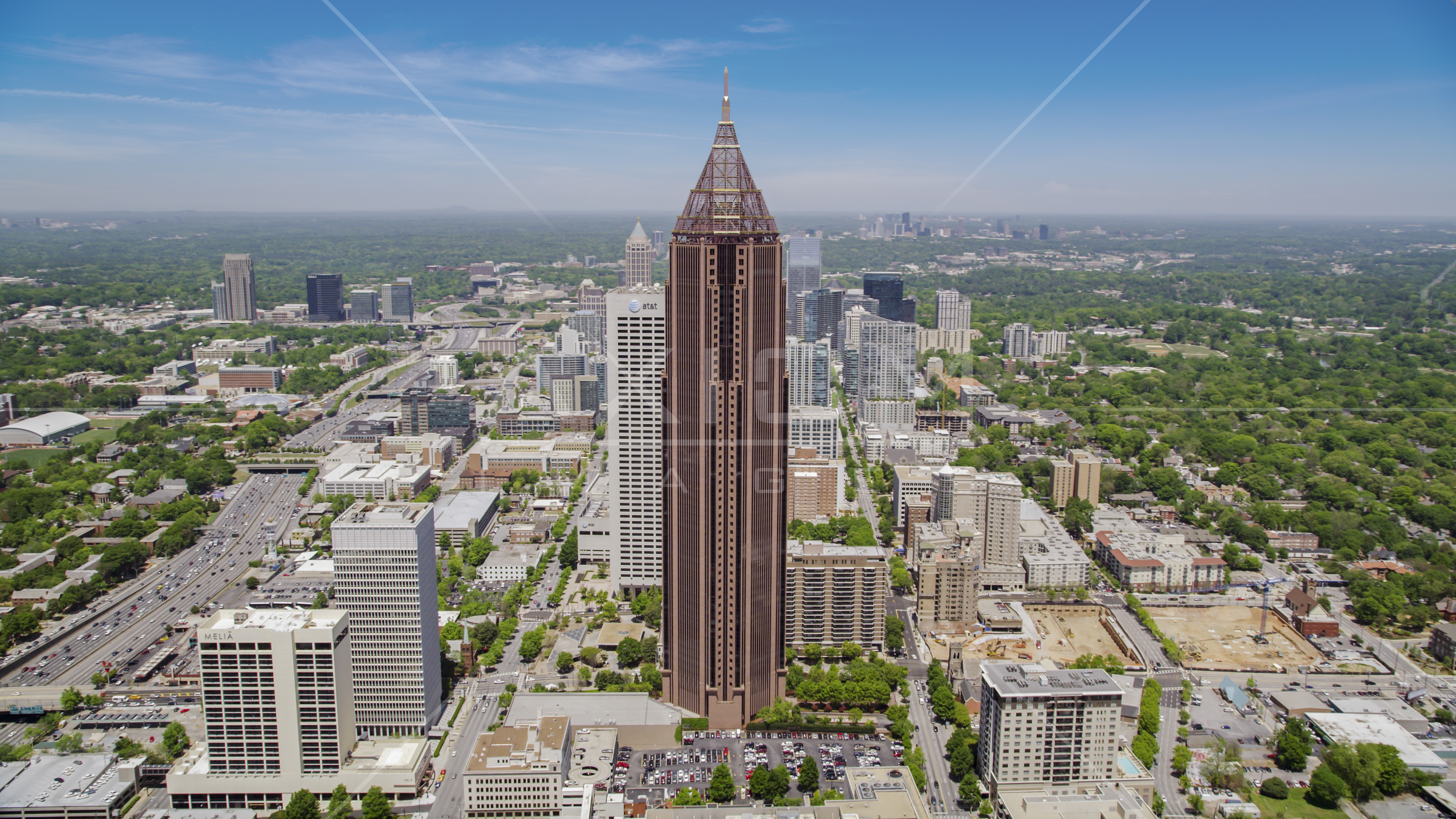Bank Of America Plaza Midtown Atlanta Georgia Aerial Stock Photo
