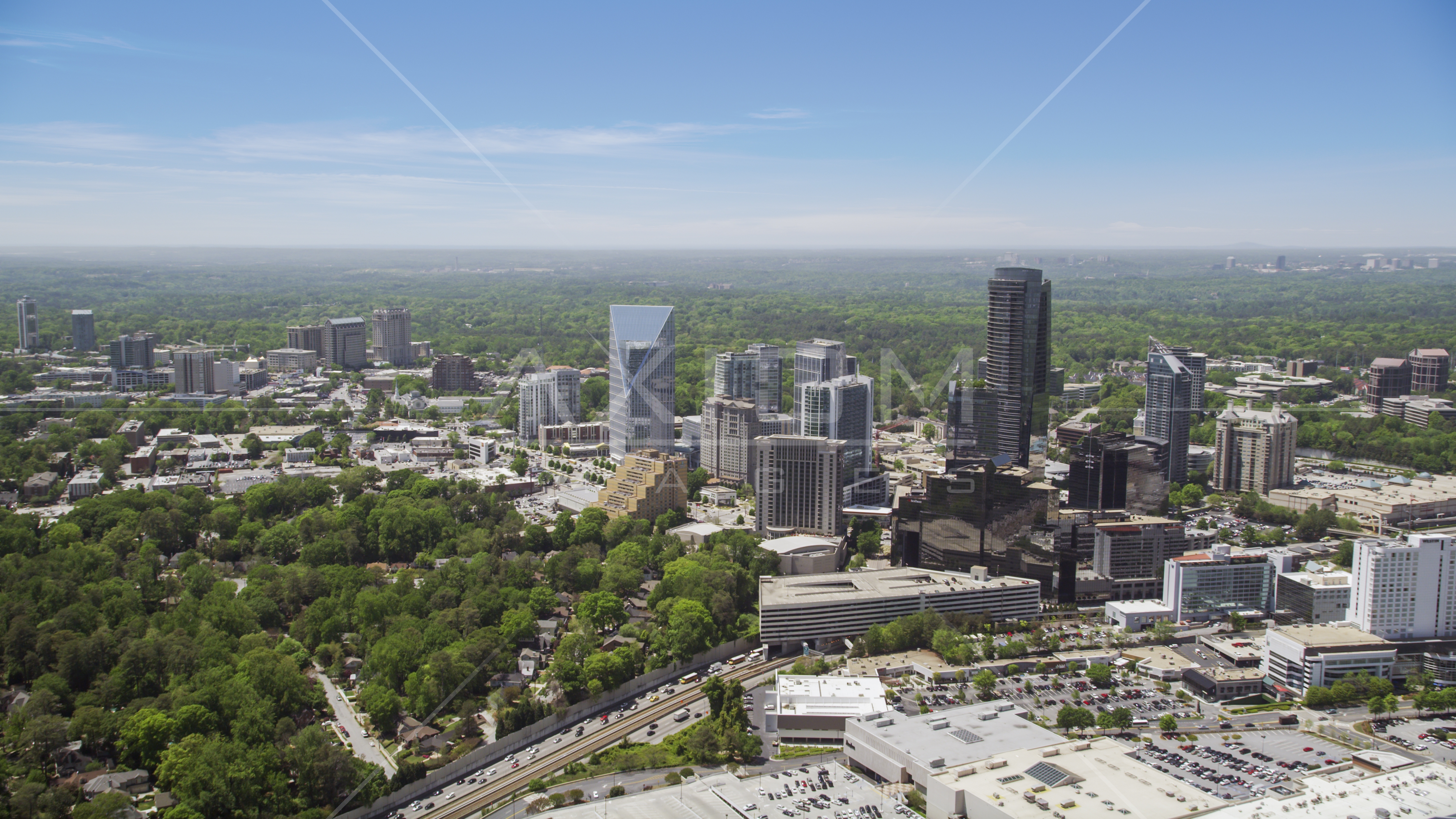 Skyscrapers and high-rises, Buckhead, Georgia Aerial Stock Photo AX36