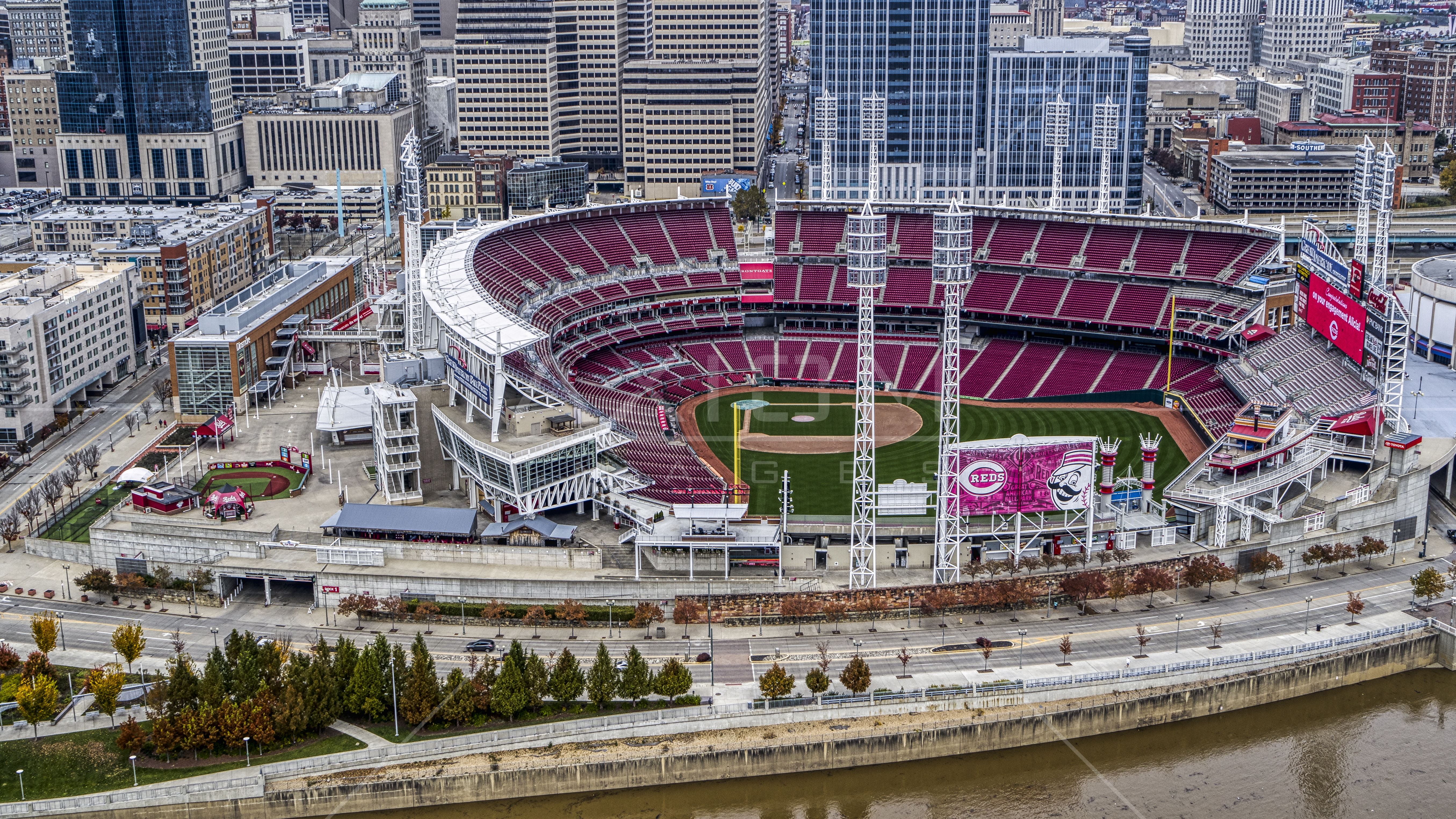 The Great American Ball Park baseball stadium in Downtown Cincinnati