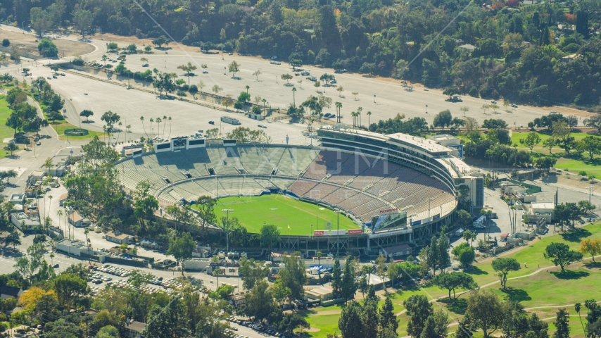 The Rose Bowl Stadium in Pasadena, California Aerial Stock Photo AX0159_087.0000171 | Axiom Images