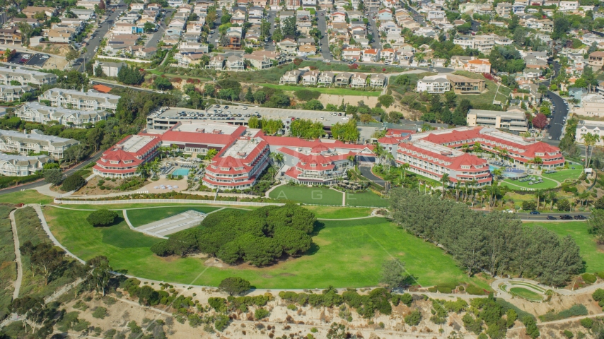 Laguna Cliffs Marriott Resort & Spa hotel in Dana Point, California Aerial Stock Photo AX0159_197.0000431 | Axiom Images