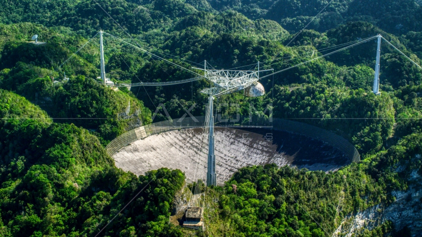 The Arecibo Observatory in Puerto Rico Aerial Stock Photo AX101_097.0000149F | Axiom Images