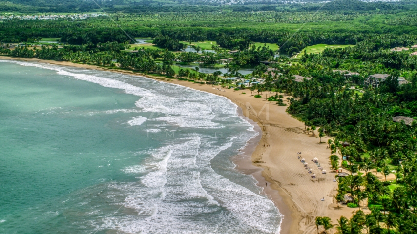 The St. Regis Bahia Beach Resort in Rio Grande, Puerto Rico Aerial Stock Photo AX102_039.0000182F | Axiom Images