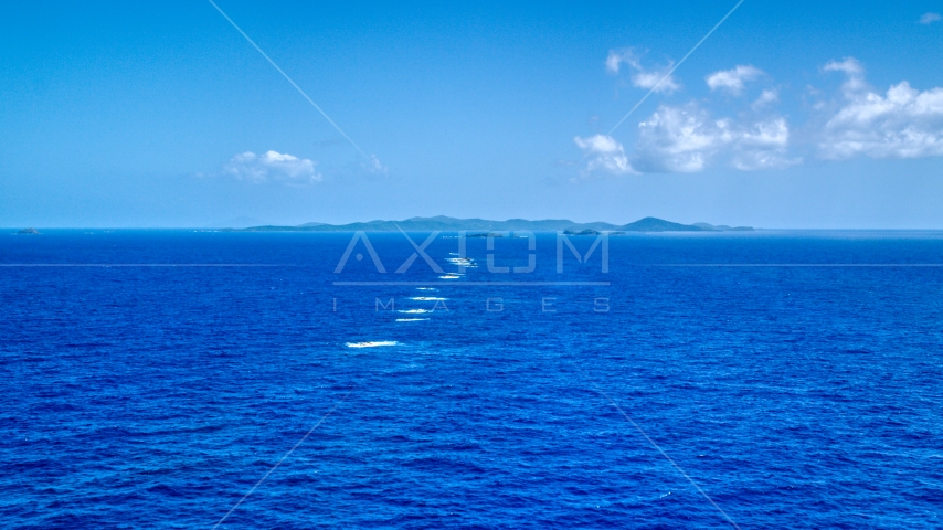 Tiny islands in sapphire blue ocean water, Culebra, Puerto Rico Aerial Stock Photo AX102_097.0000000F | Axiom Images