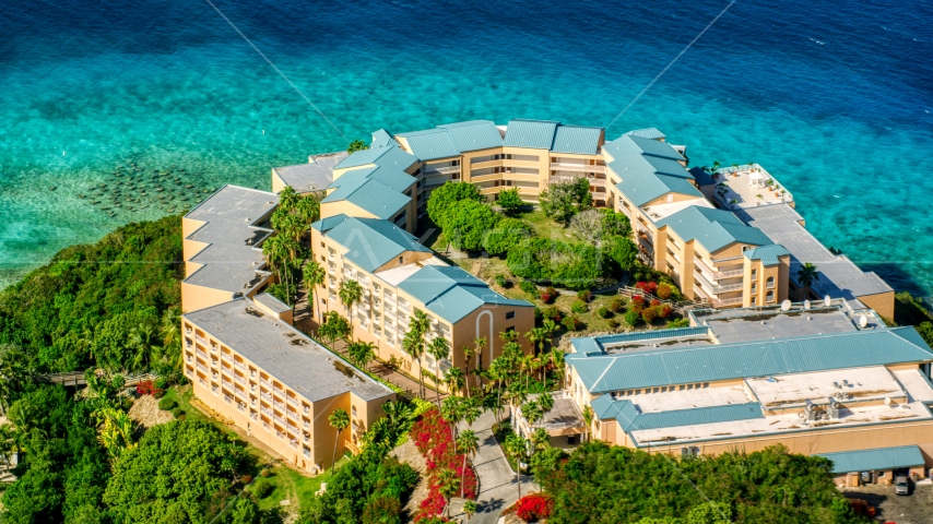 The Sugar Bay Resort and Spa in St Thomas, the US Virgin Islands Aerial Stock Photo AX102_258.0000357F | Axiom Images