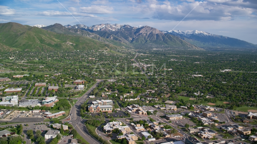 Salt Lake City Suburbs, Wasatch Range, Salt Lake City, Utah Aerial Stock Photos AX129_079.0000000F