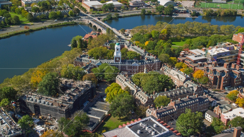Harvard University's Eliot House in Cambridge, Massachusetts Aerial Stock Photo AX142_099.0000297 | Axiom Images