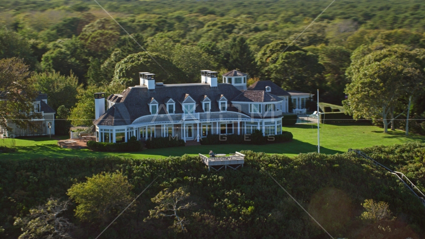 A spacious mansion in Edgartown, Martha's Vineyard, Massachusetts Aerial Stock Photo AX144_132.0000086 | Axiom Images